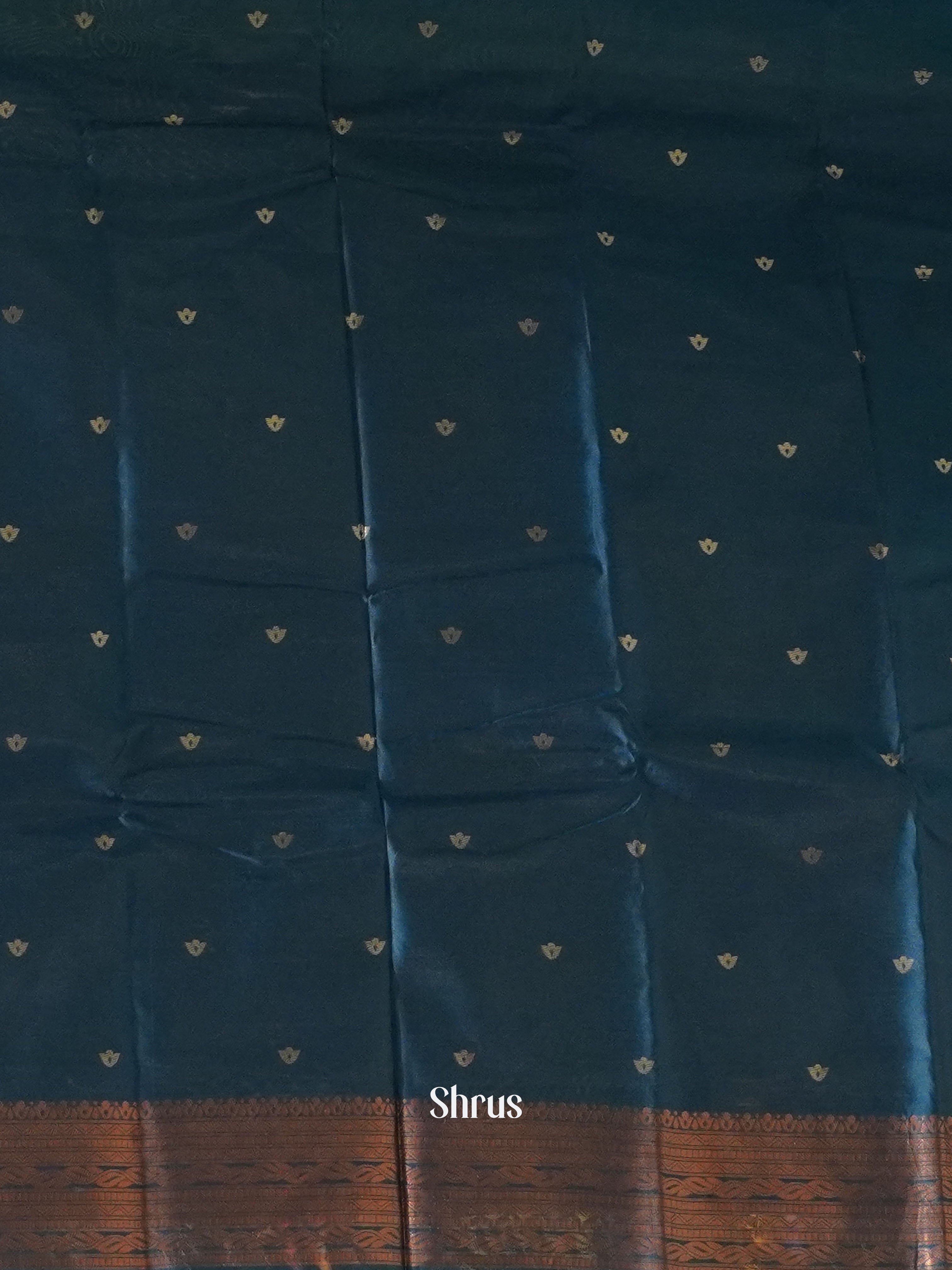 Green And Blue- Semi Soft Silk Saree - Shop on ShrusEternity.com