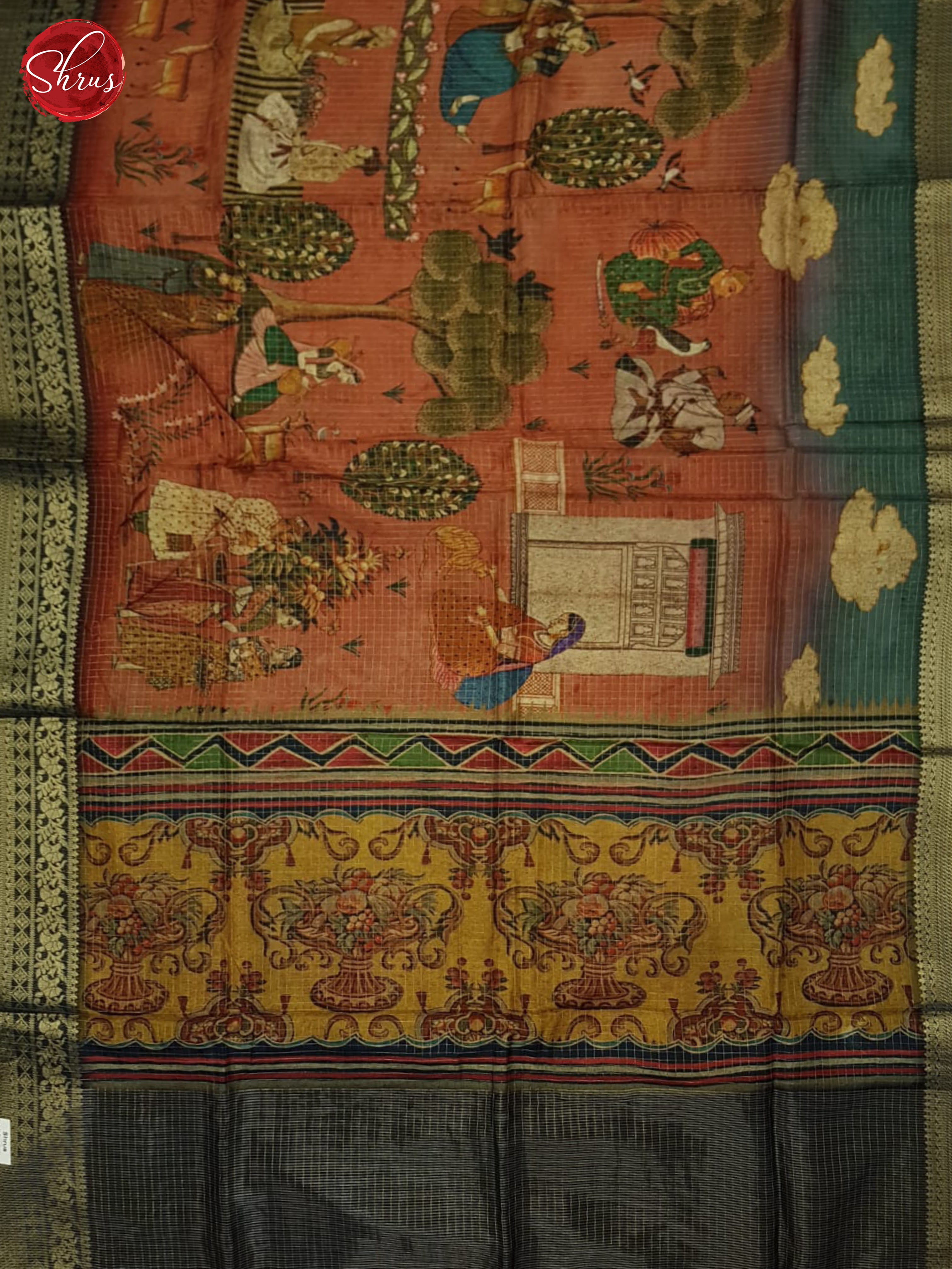 Red & Blue - Semi Crepe Saree - Shop on ShrusEternity.com