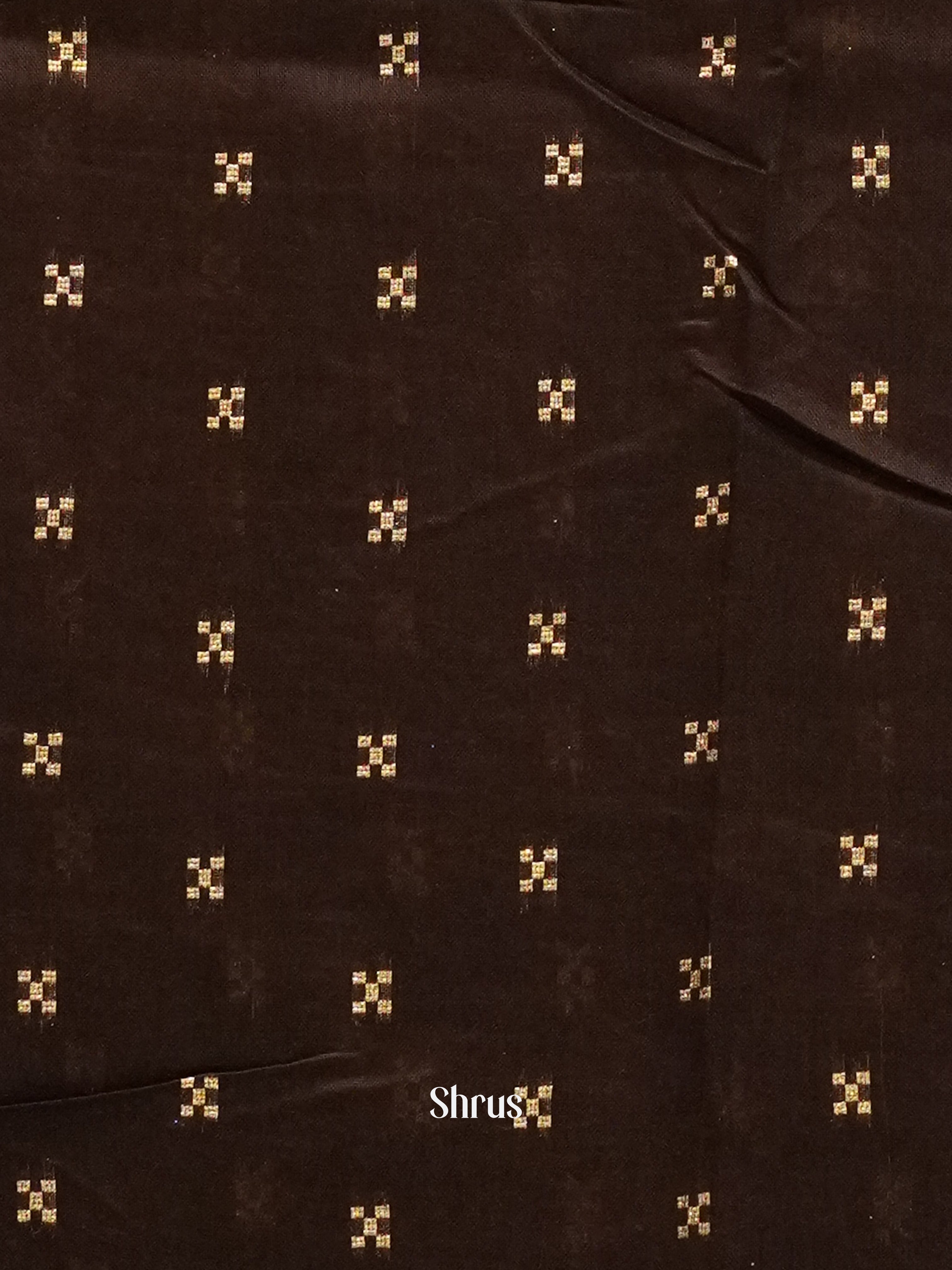 Beige & Brown - Semi Crepe Saree - Shop on ShrusEternity.com