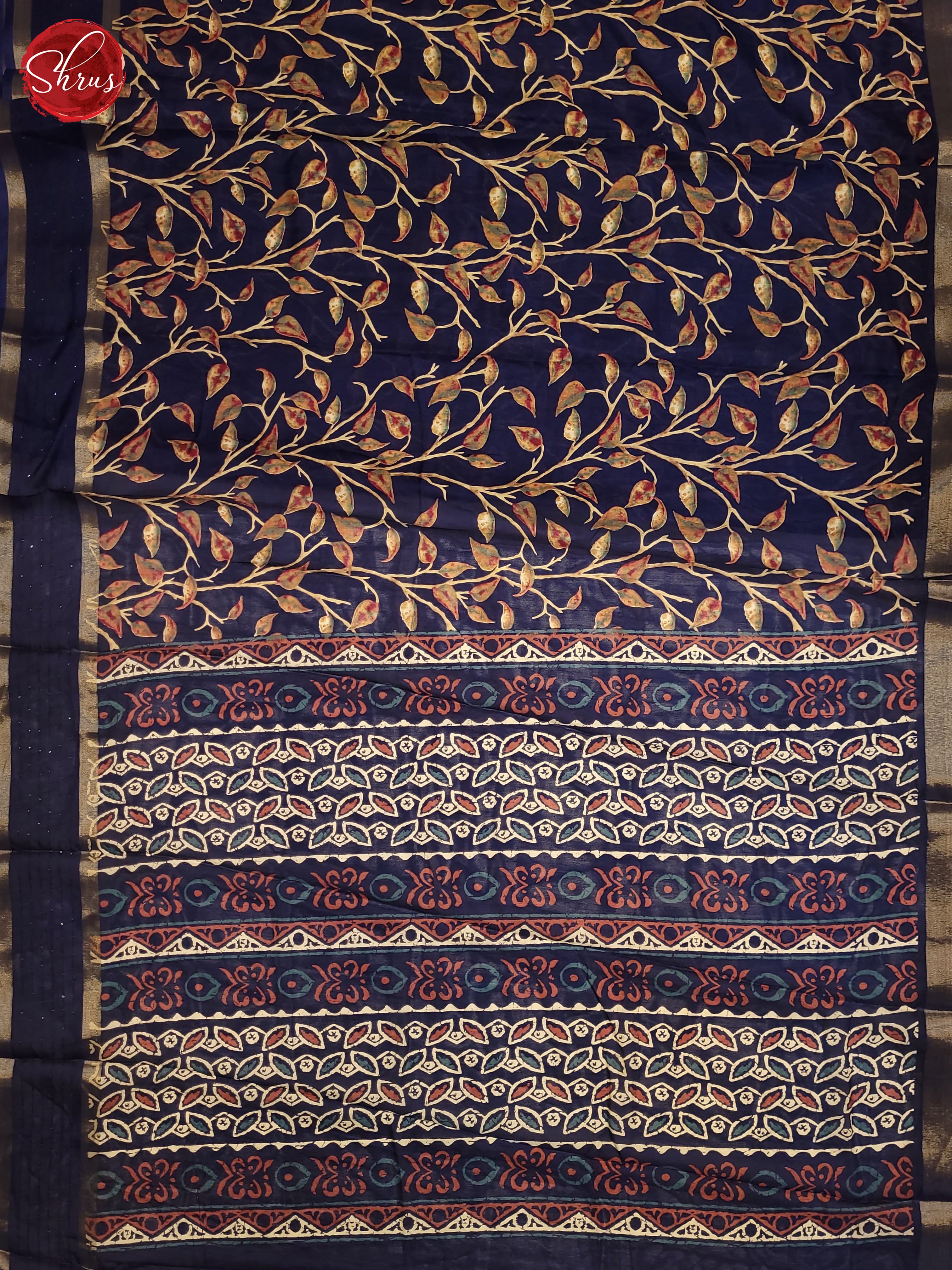 Blue(Single Tone) -Semi Crepe Saree - Shop on ShrusEternity.com