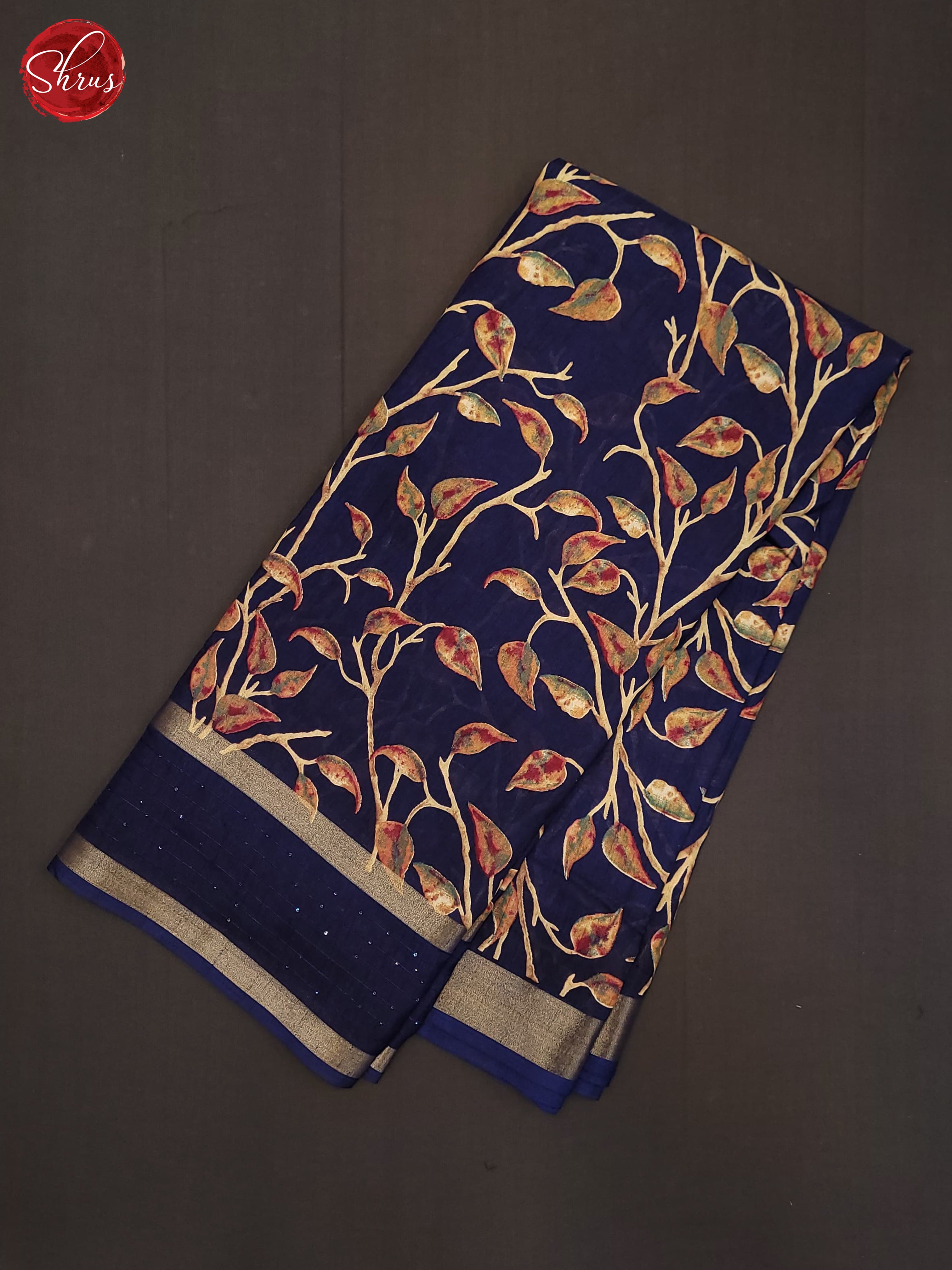 Blue(Single Tone) -Semi Crepe Saree - Shop on ShrusEternity.com