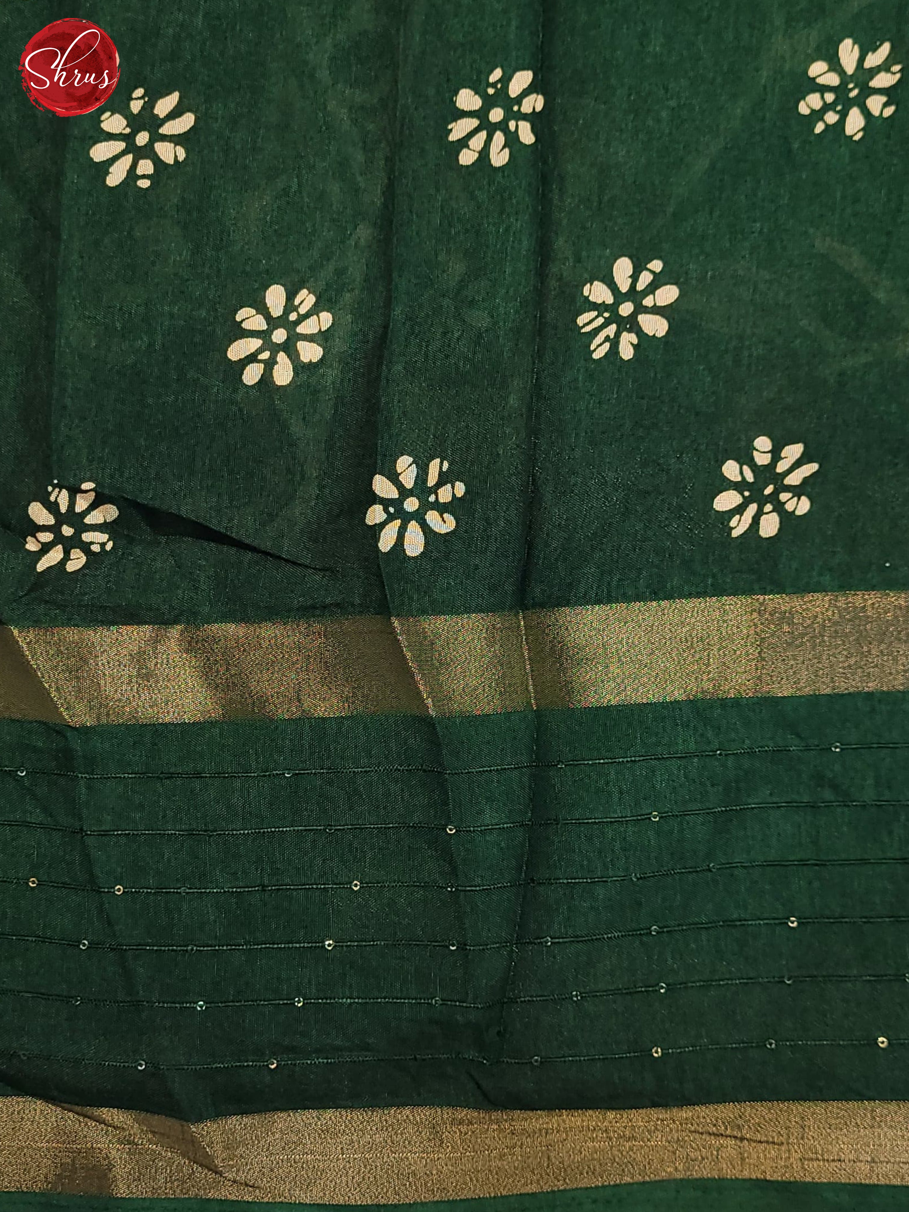 Green(Single Tone)- Semi Crepe Saree - Shop on ShrusEternity.com