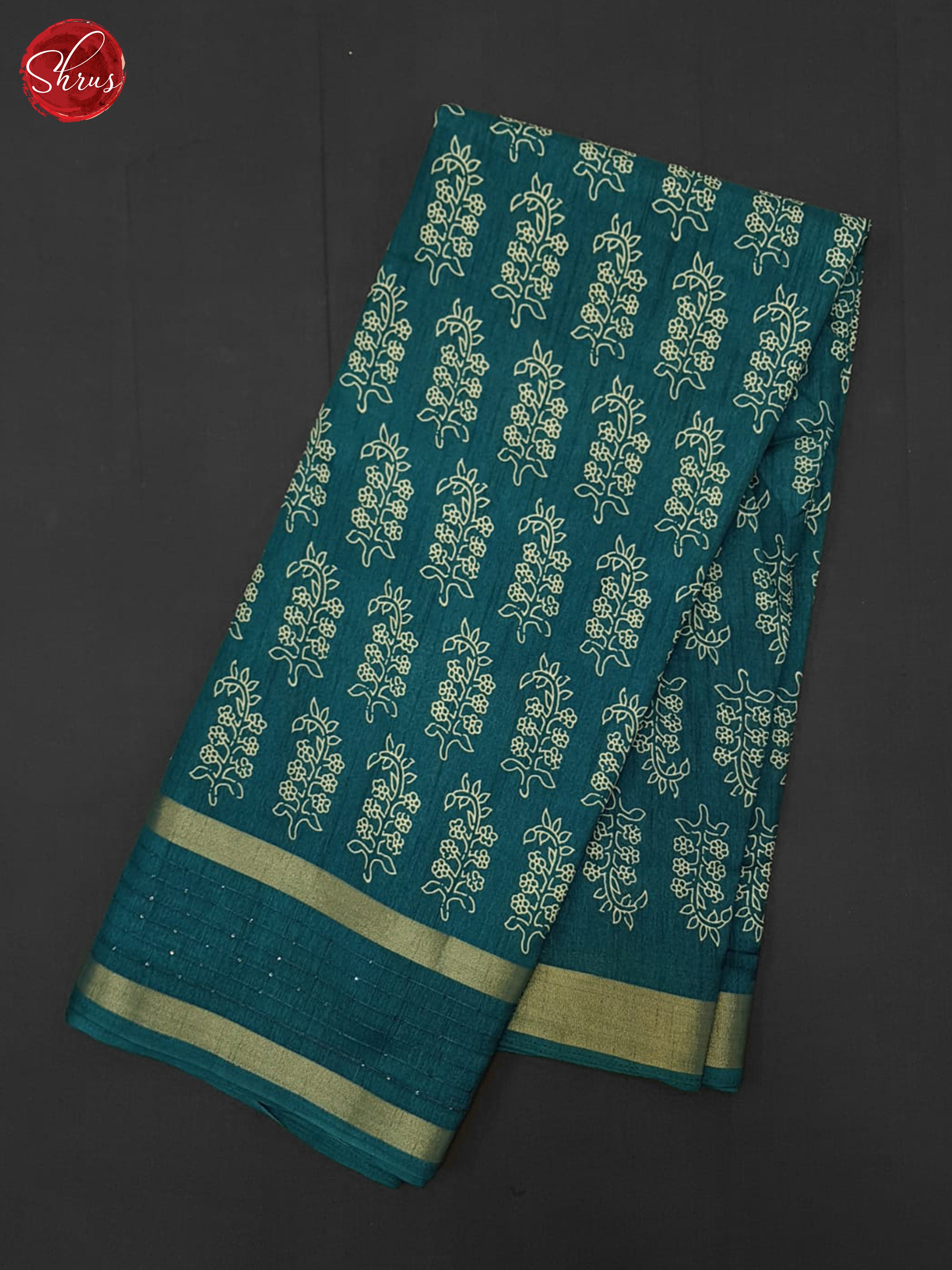 blue(Single Tone) - Semi Crepe Saree - Shop on ShrusEternity.com