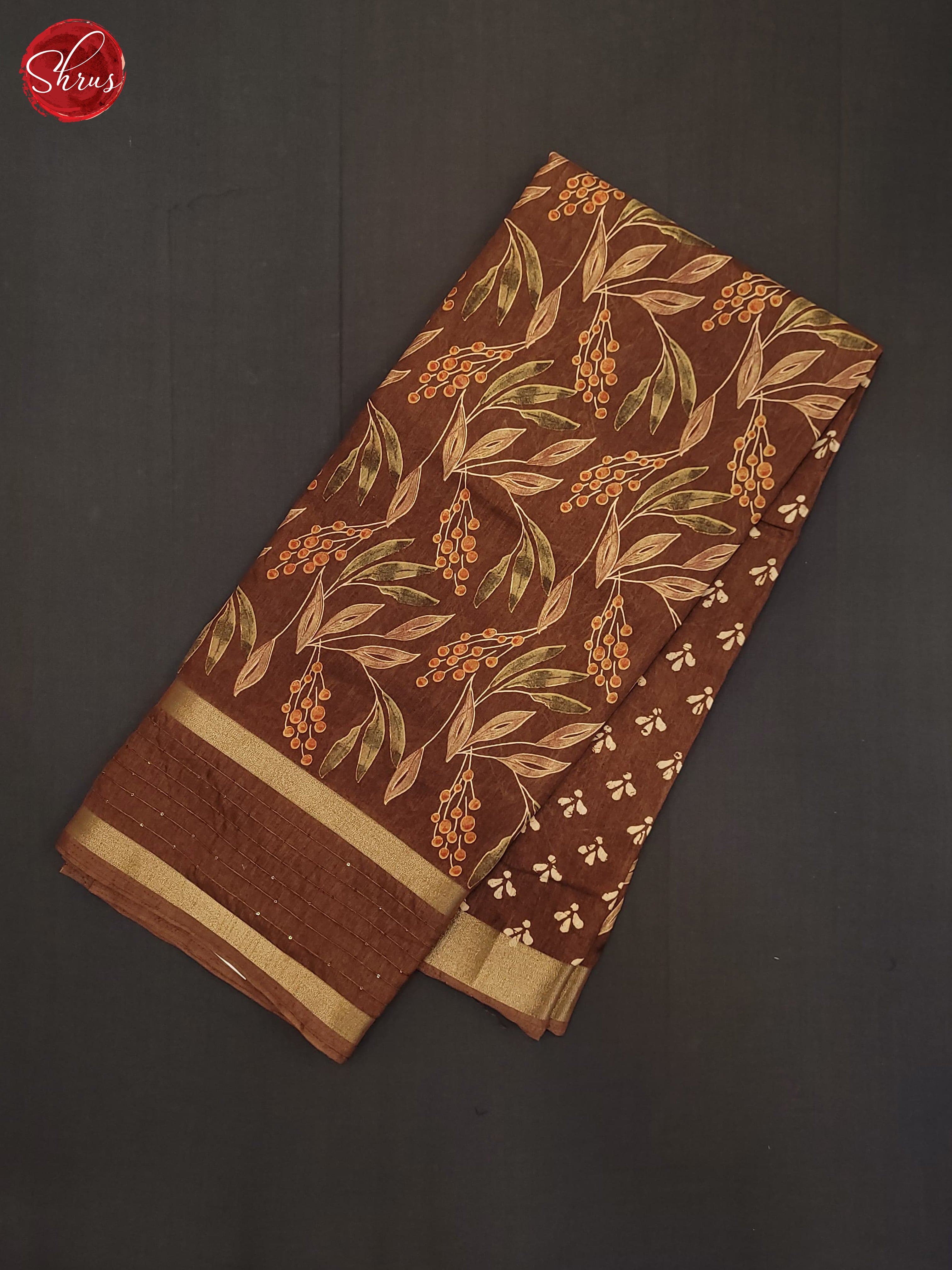 Brown(Single Tone)- Semi Crepe Saree - Shop on ShrusEternity.com