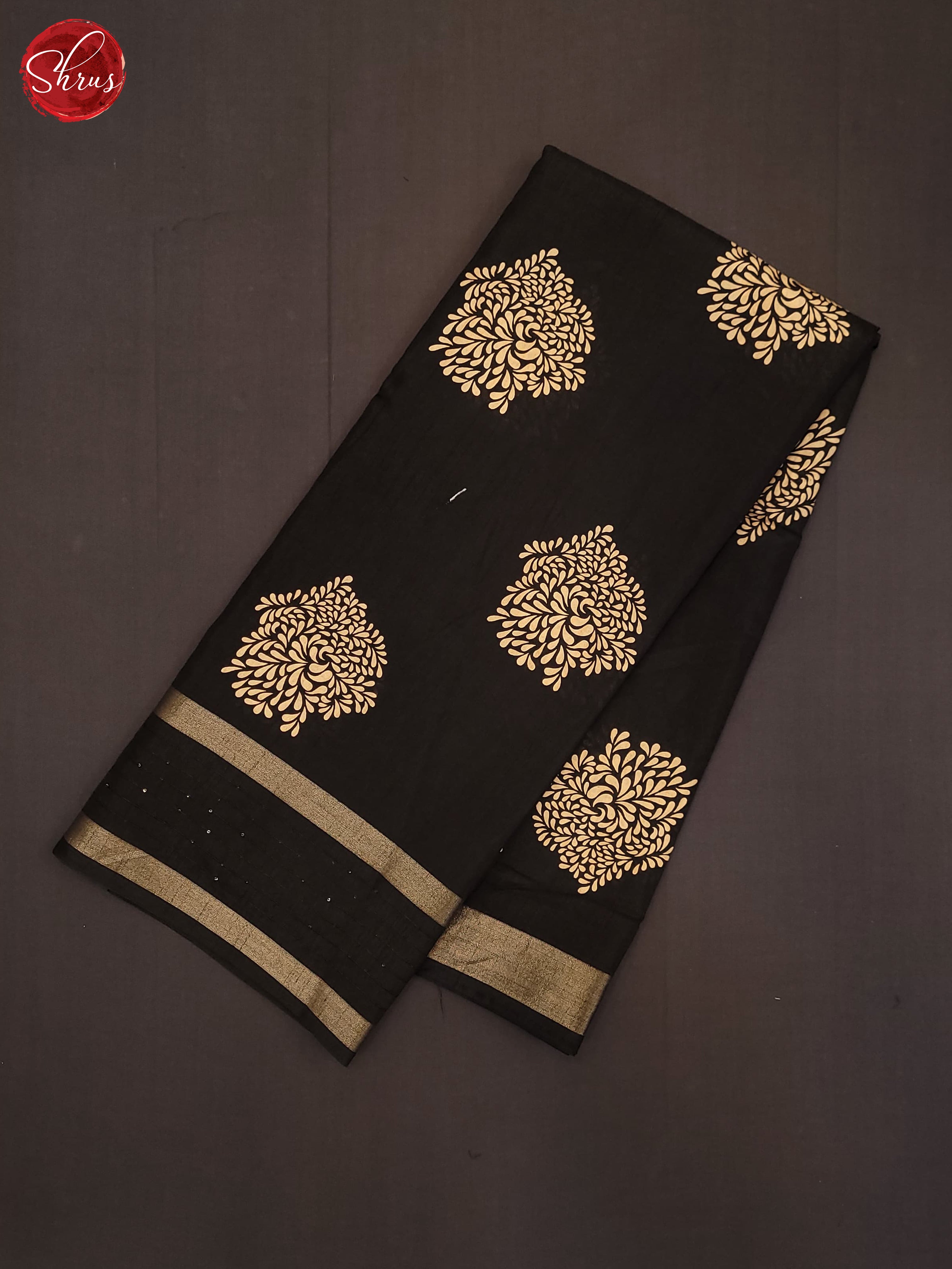 black(Single Tone)- Semi Crepe Saree - Shop on ShrusEternity.com