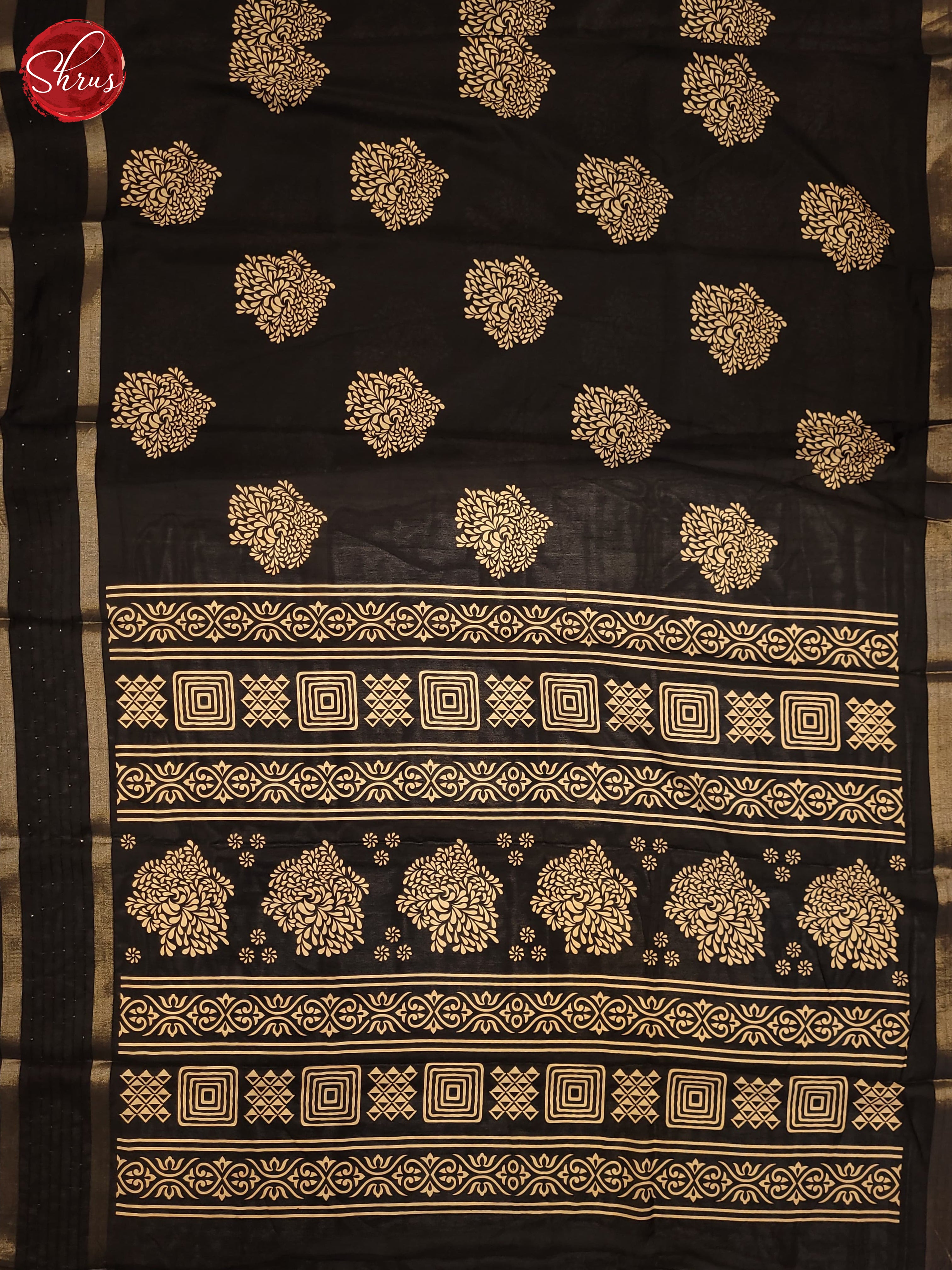 black(Single Tone)- Semi Crepe Saree - Shop on ShrusEternity.com