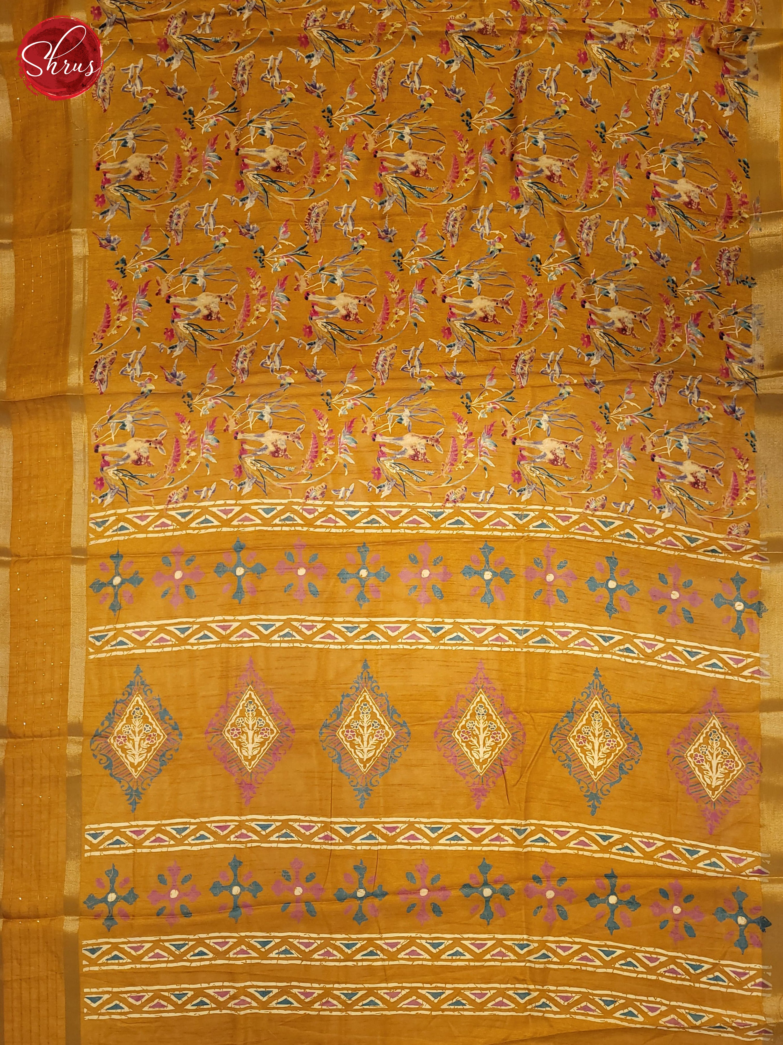 Mustard(Single Tone)- Semi Crepe Saree - Shop on ShrusEternity.com