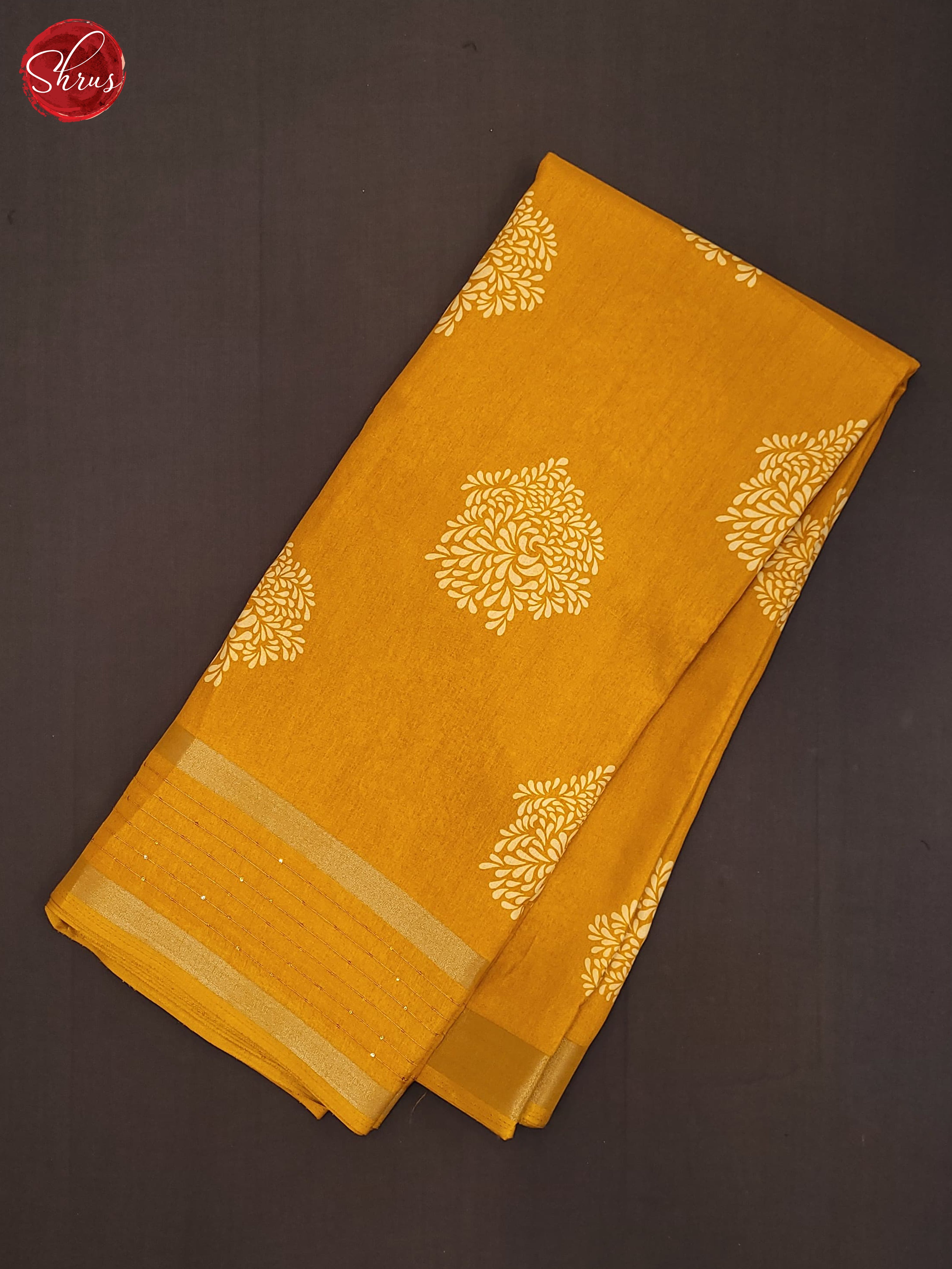 Yellow(Single Tone)- Semi Crepe Saree - Shop on ShrusEternity.com