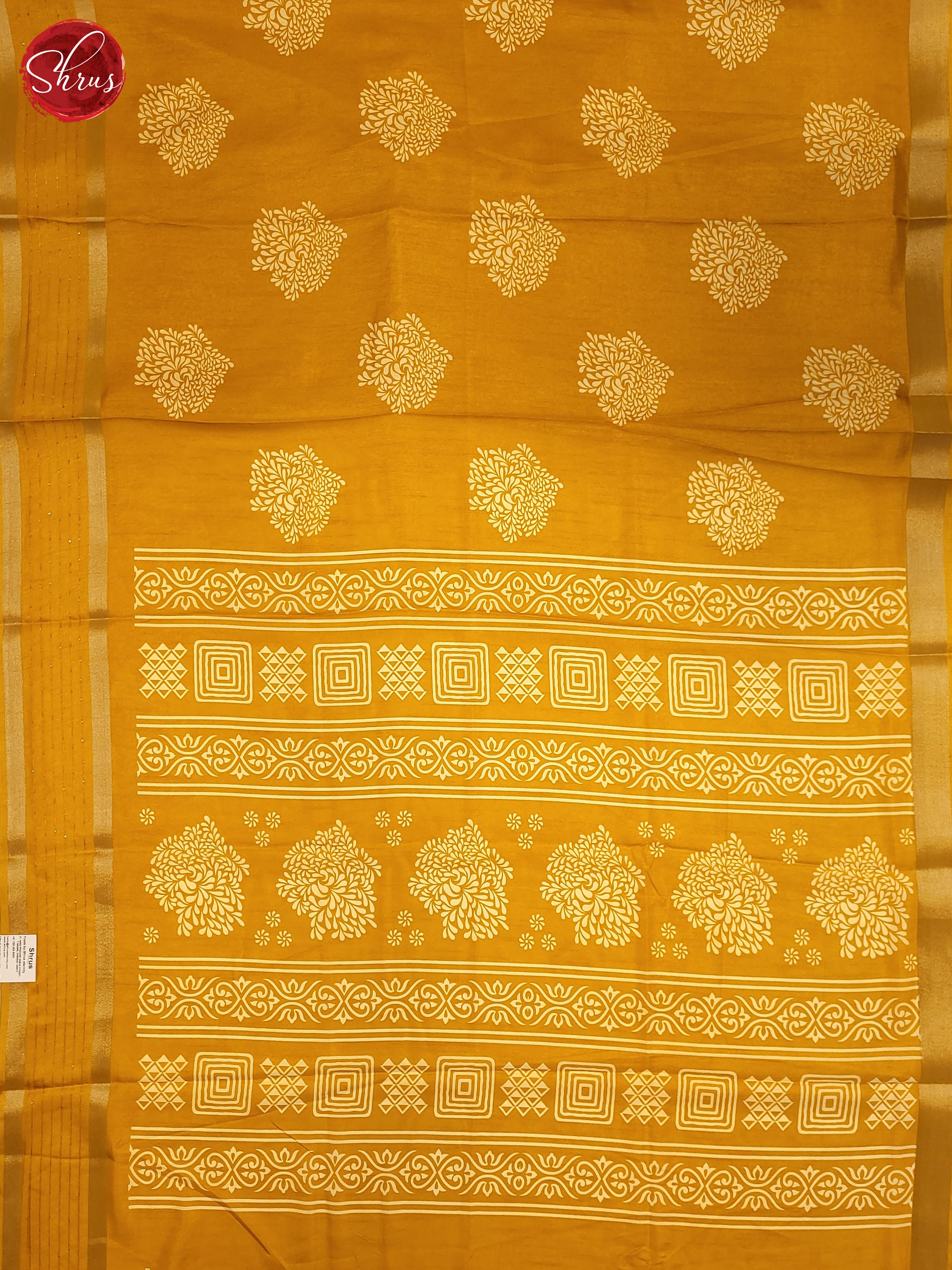 Yellow(Single Tone)- Semi Crepe Saree - Shop on ShrusEternity.com