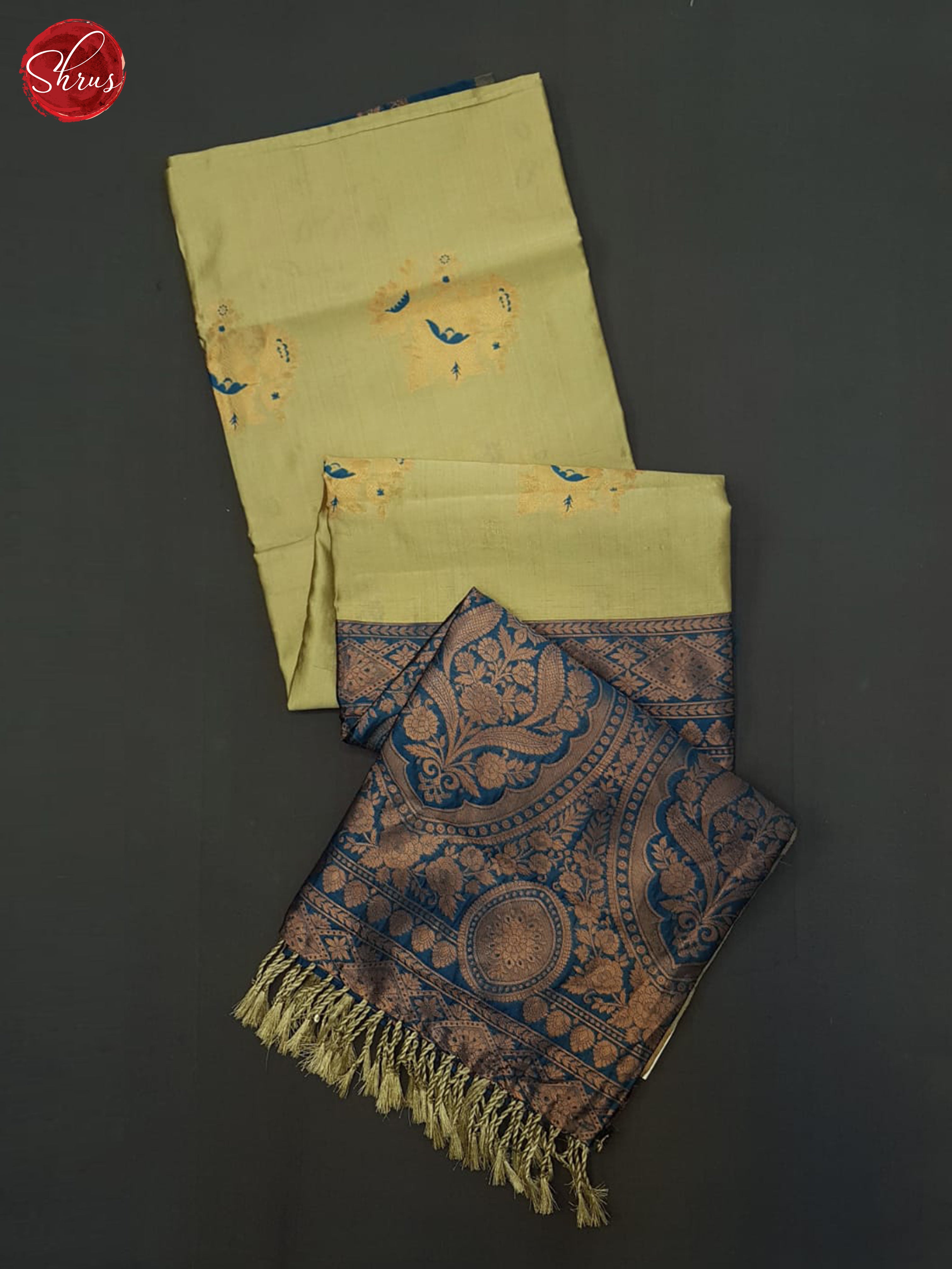 Grey & Blue - Semi Softsilk Saree - Shop on ShrusEternity.com