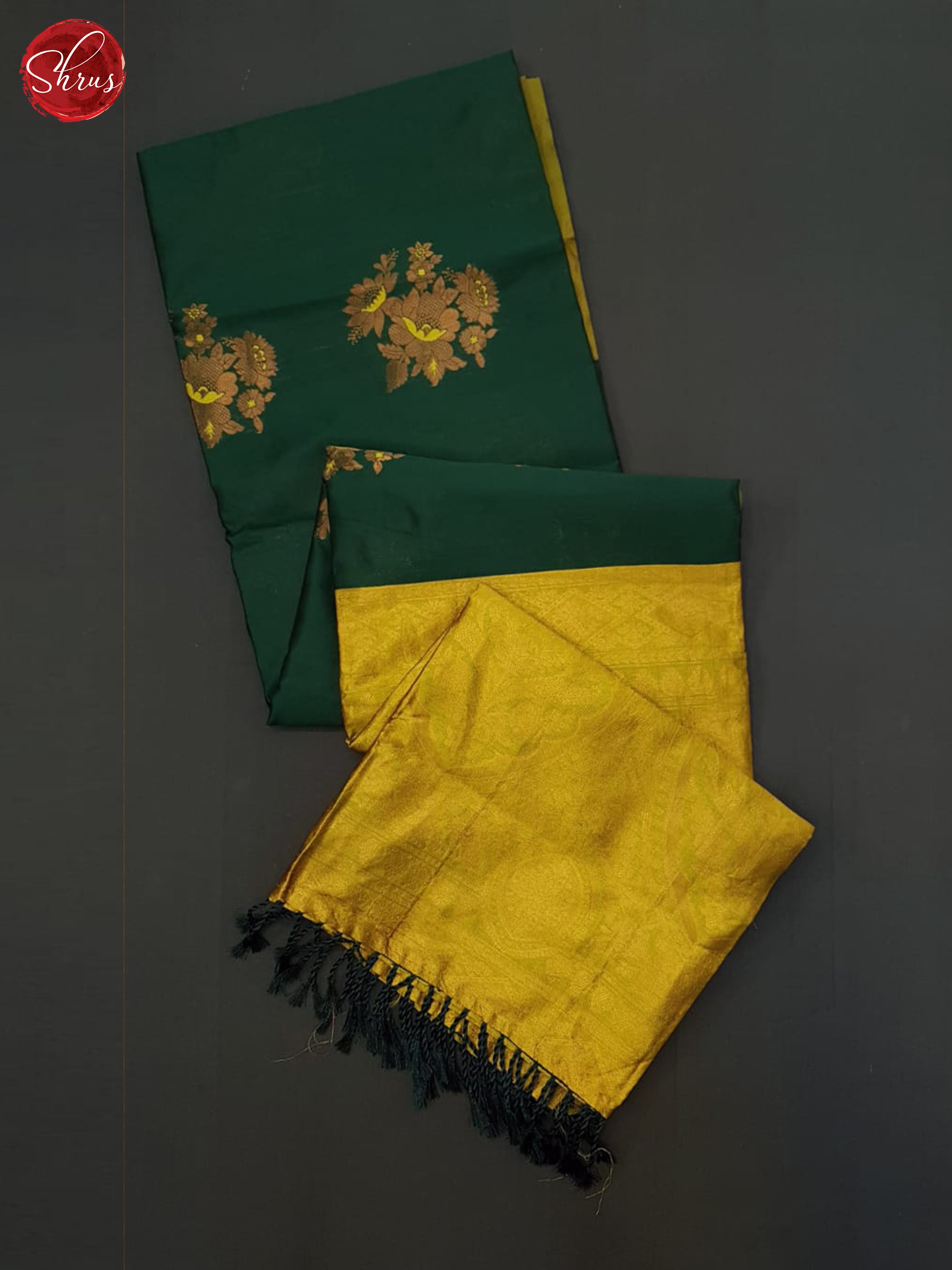 Green & Mustard - Semi Softsilk Saree - Shop on ShrusEternity.com