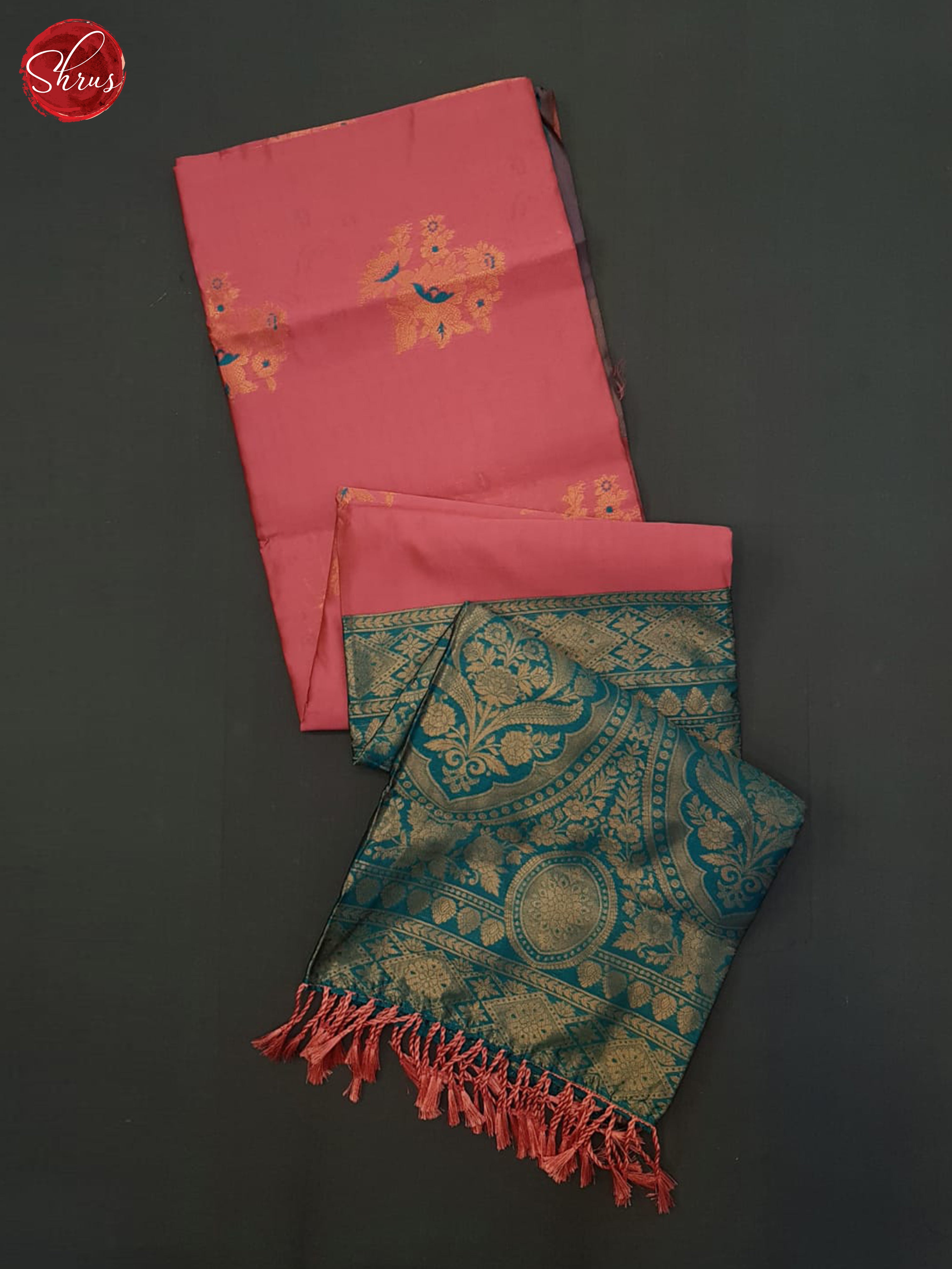 Pink & Green - Semi Softsilk Saree - Shop on ShrusEternity.com