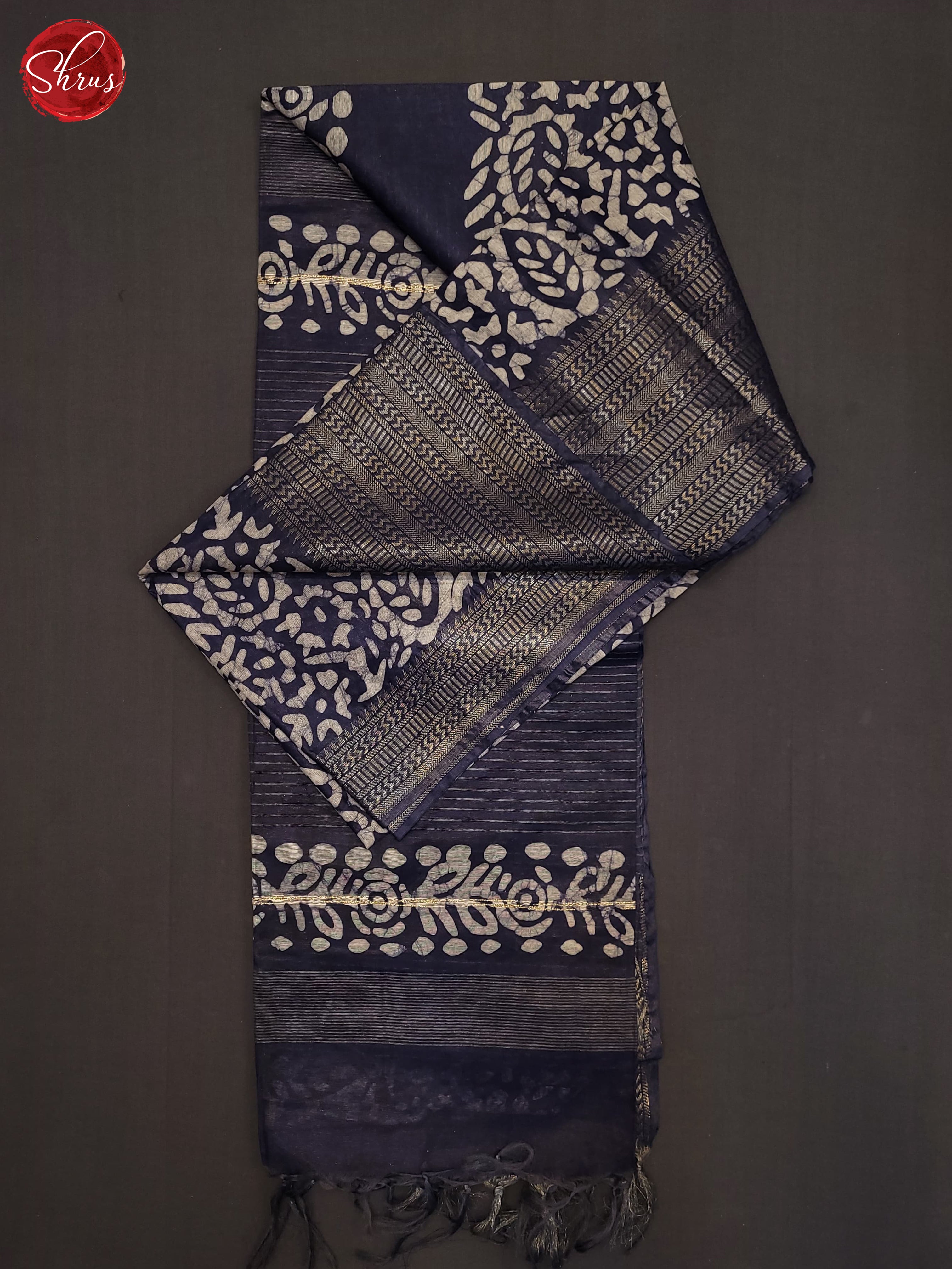 Navy Blue(Single Tone) - Bhatik Saree - Shop on ShrusEternity.com