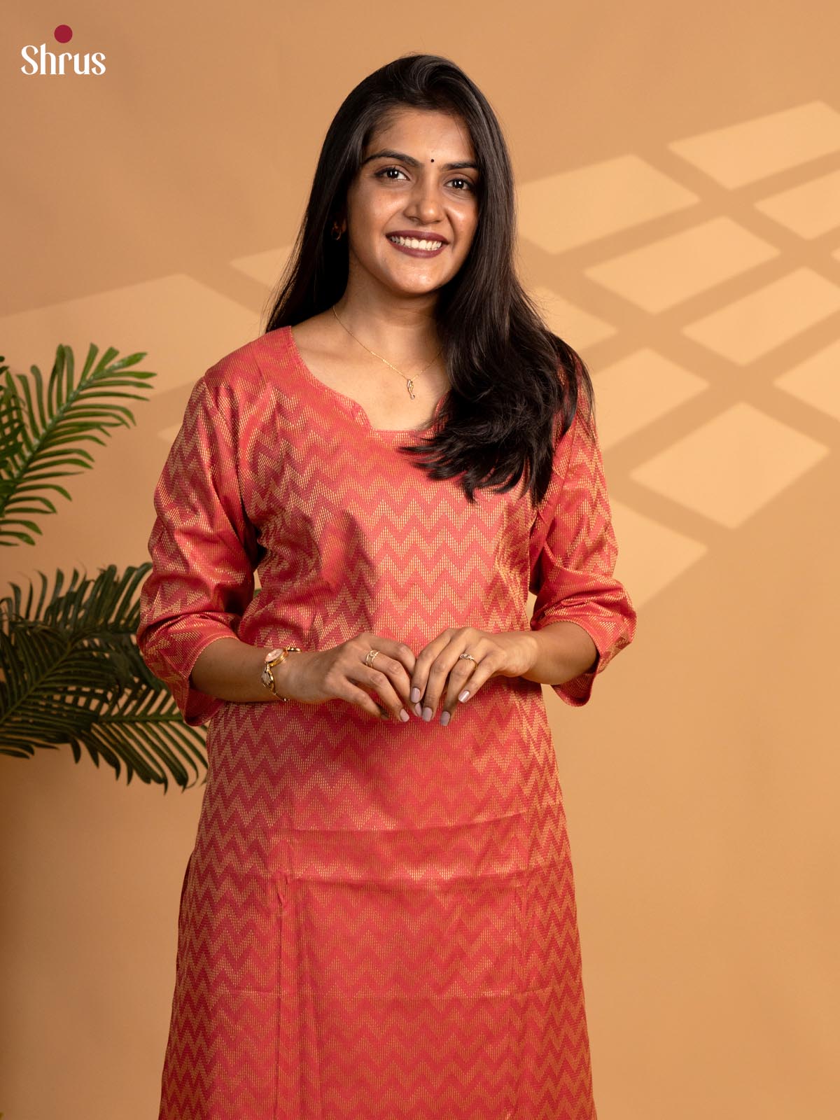 Pink - Casual Printed Readymade Kurti - Shop on ShrusEternity.com
