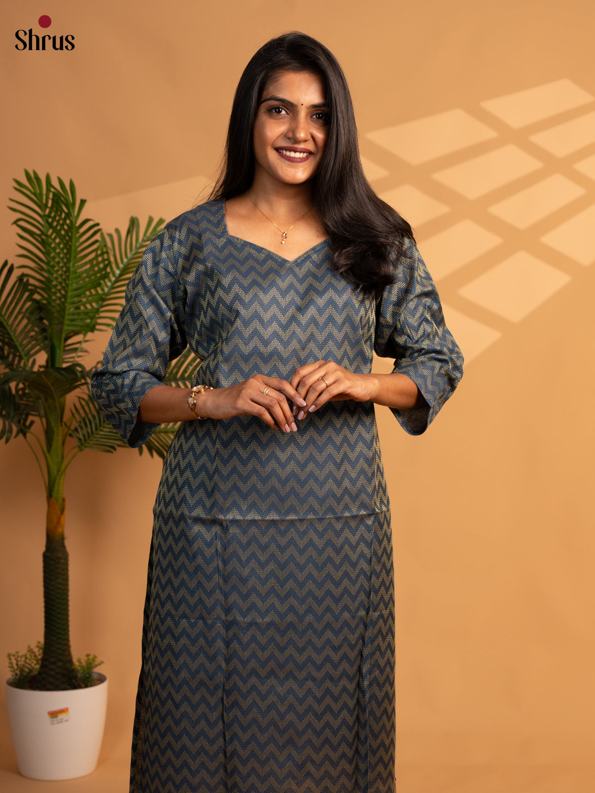 Blue- Readymade Kurti - Shop on ShrusEternity.com