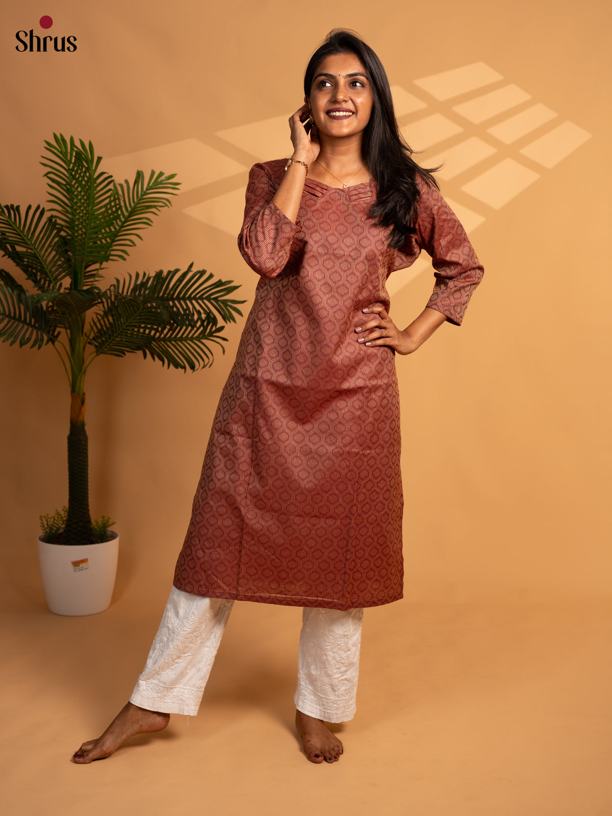 Red - Readymade kurti - Shop on ShrusEternity.com