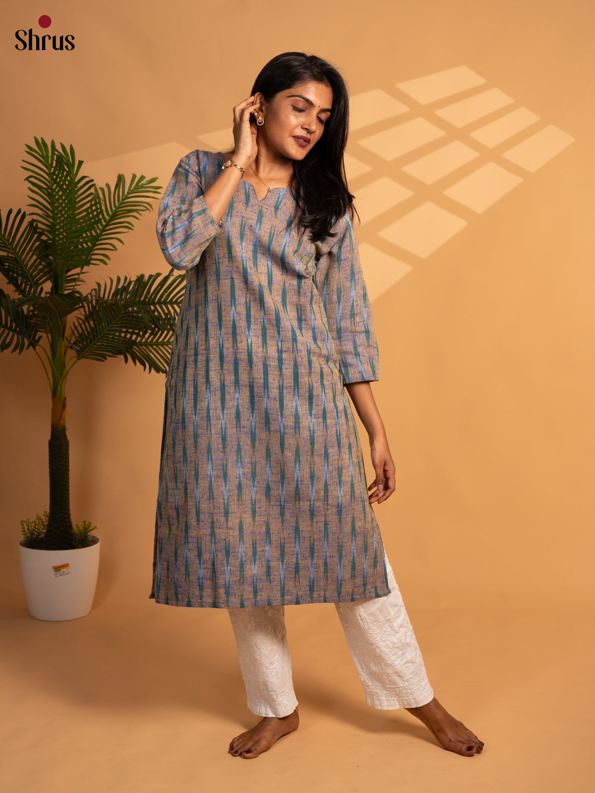 Grey - Readymade Kurti - Shop on ShrusEternity.com