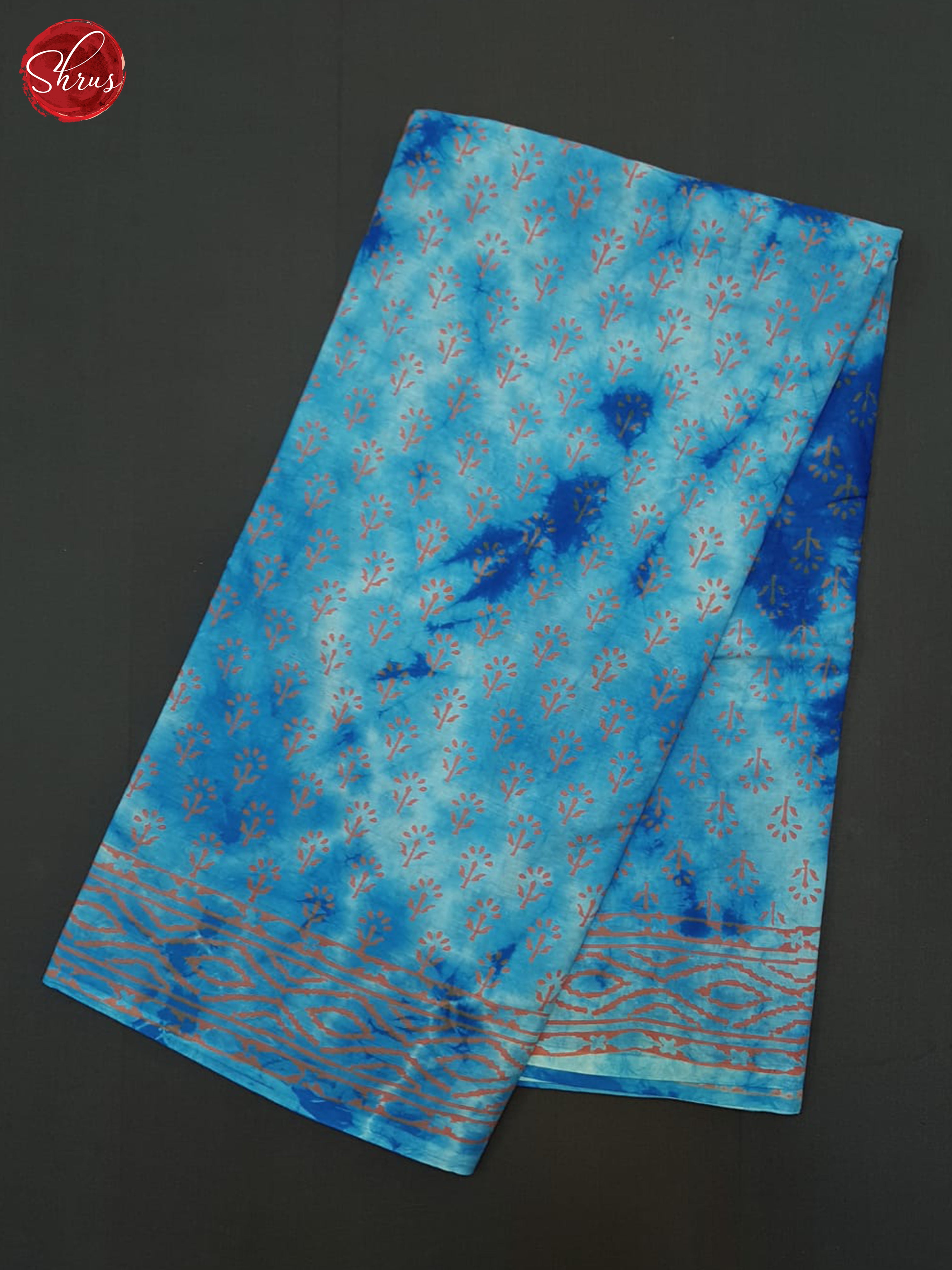 Blue - Jaipur cotton Saree - Shop on ShrusEternity.com