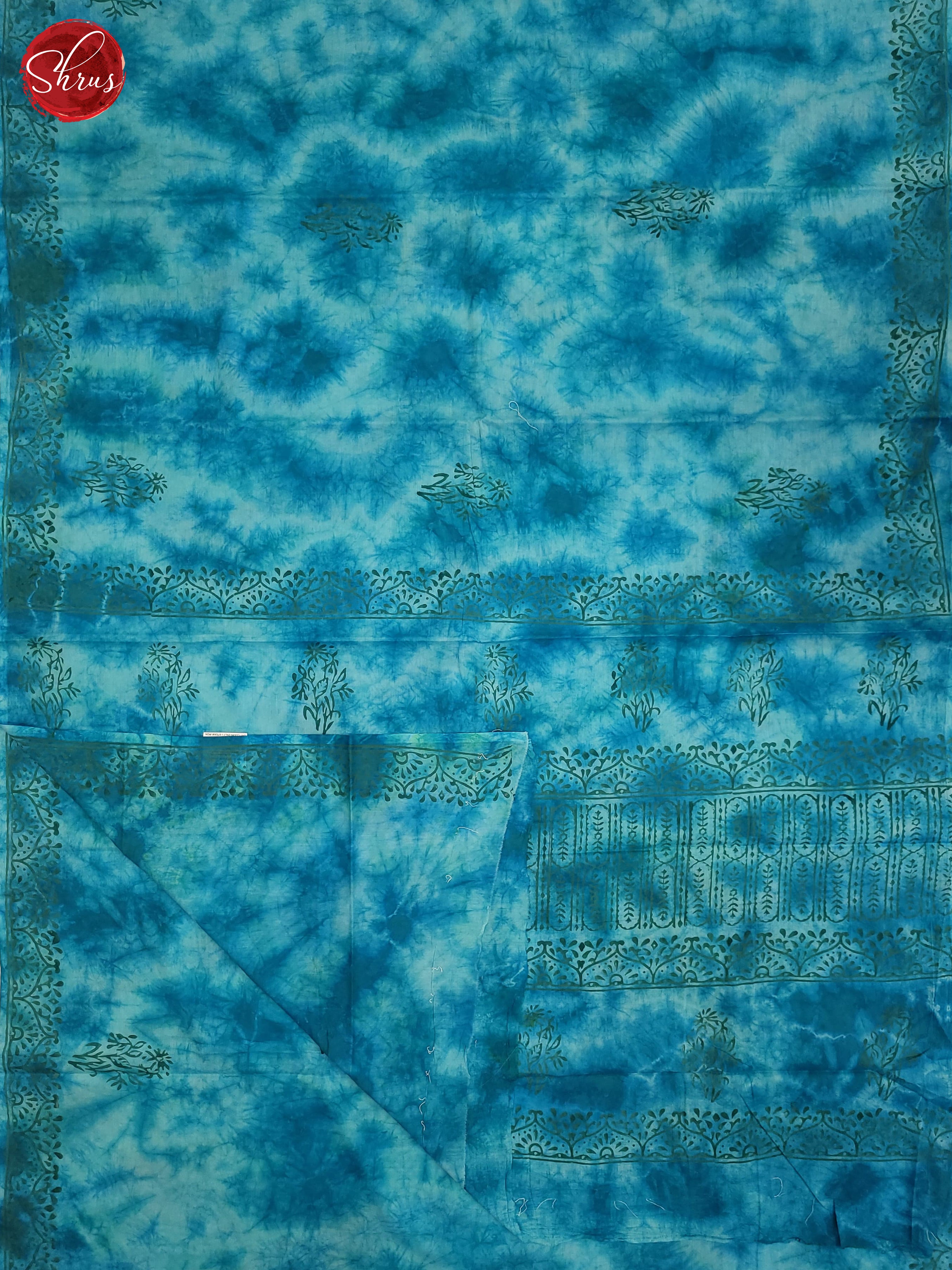 Blue - Jaipur cotton Saree - Shop on ShrusEternity.com