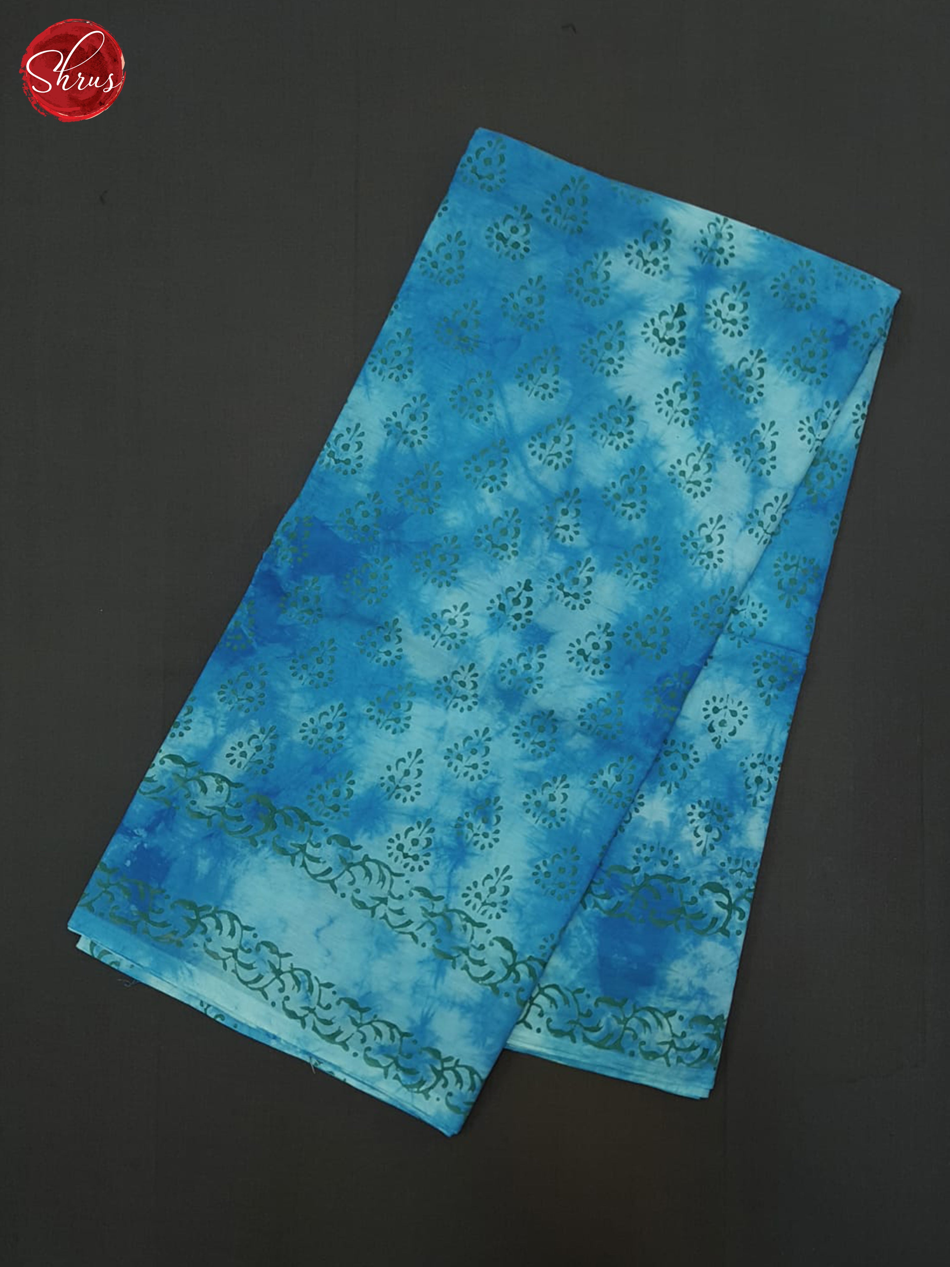 Blue - Jaipur cotton Saree - Shop on ShrusEternity.com