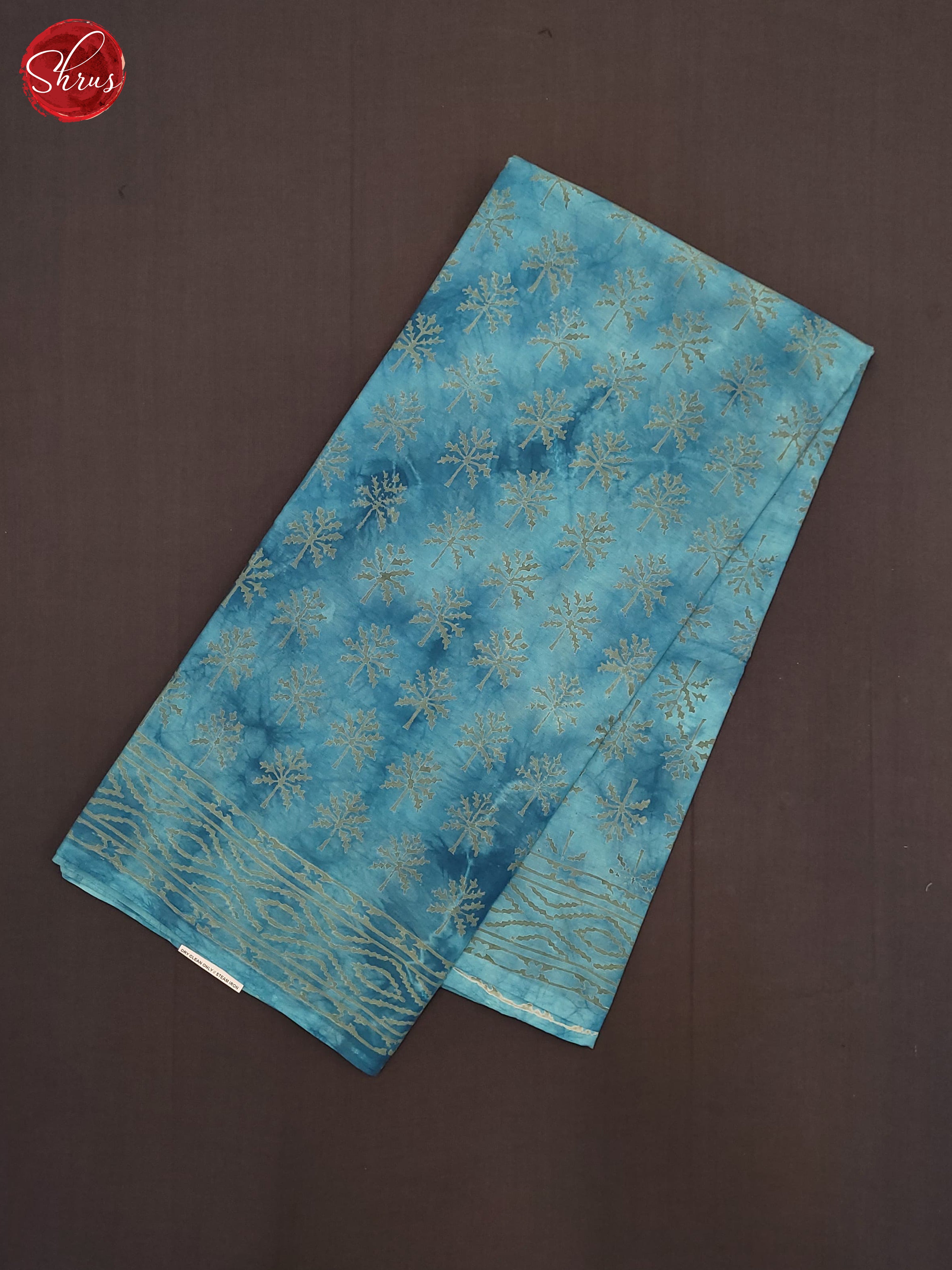 Blue - Jaipur cotton Saree - Shop on ShrusEternity.com