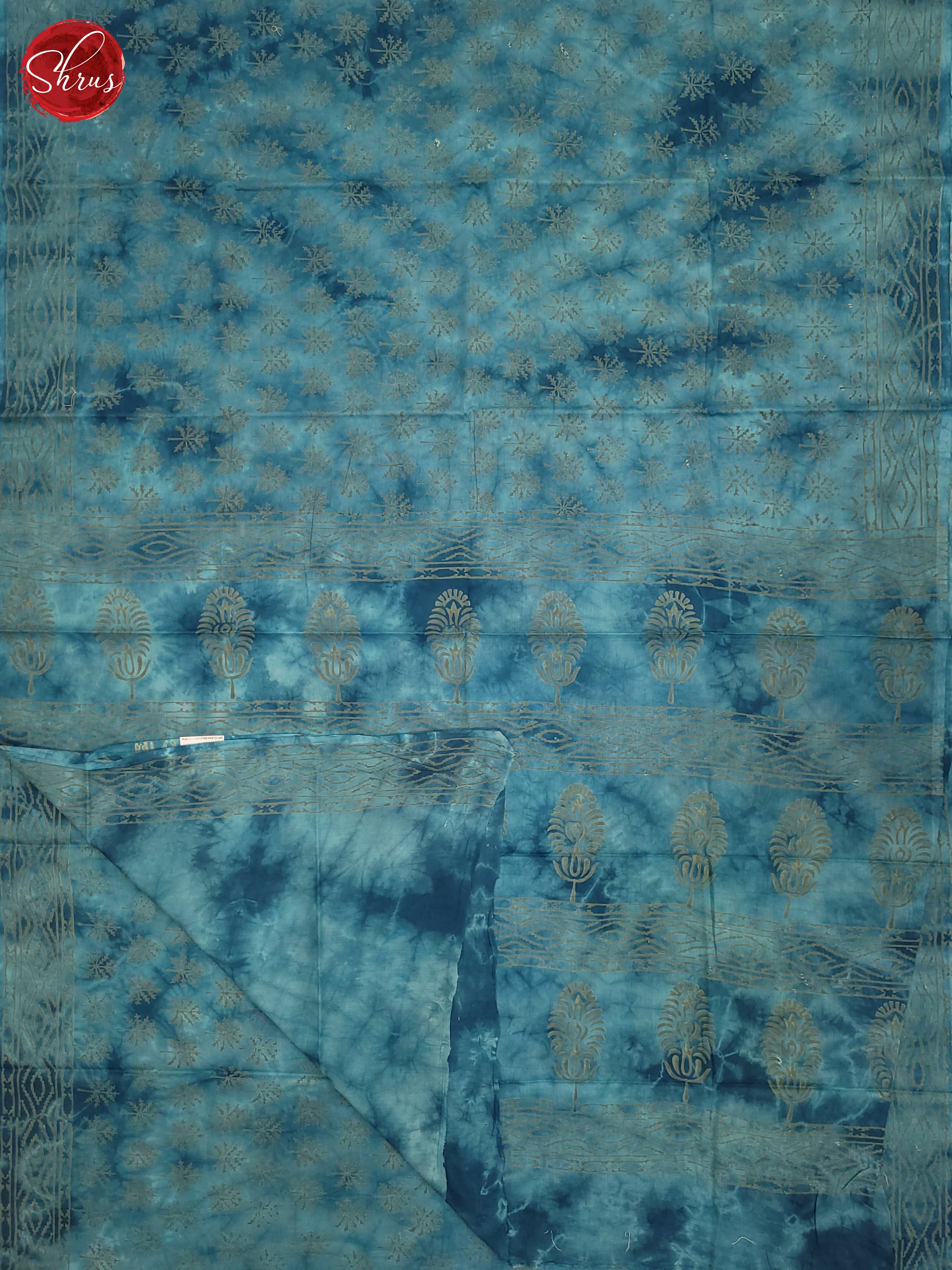 Blue - Jaipur cotton Saree - Shop on ShrusEternity.com