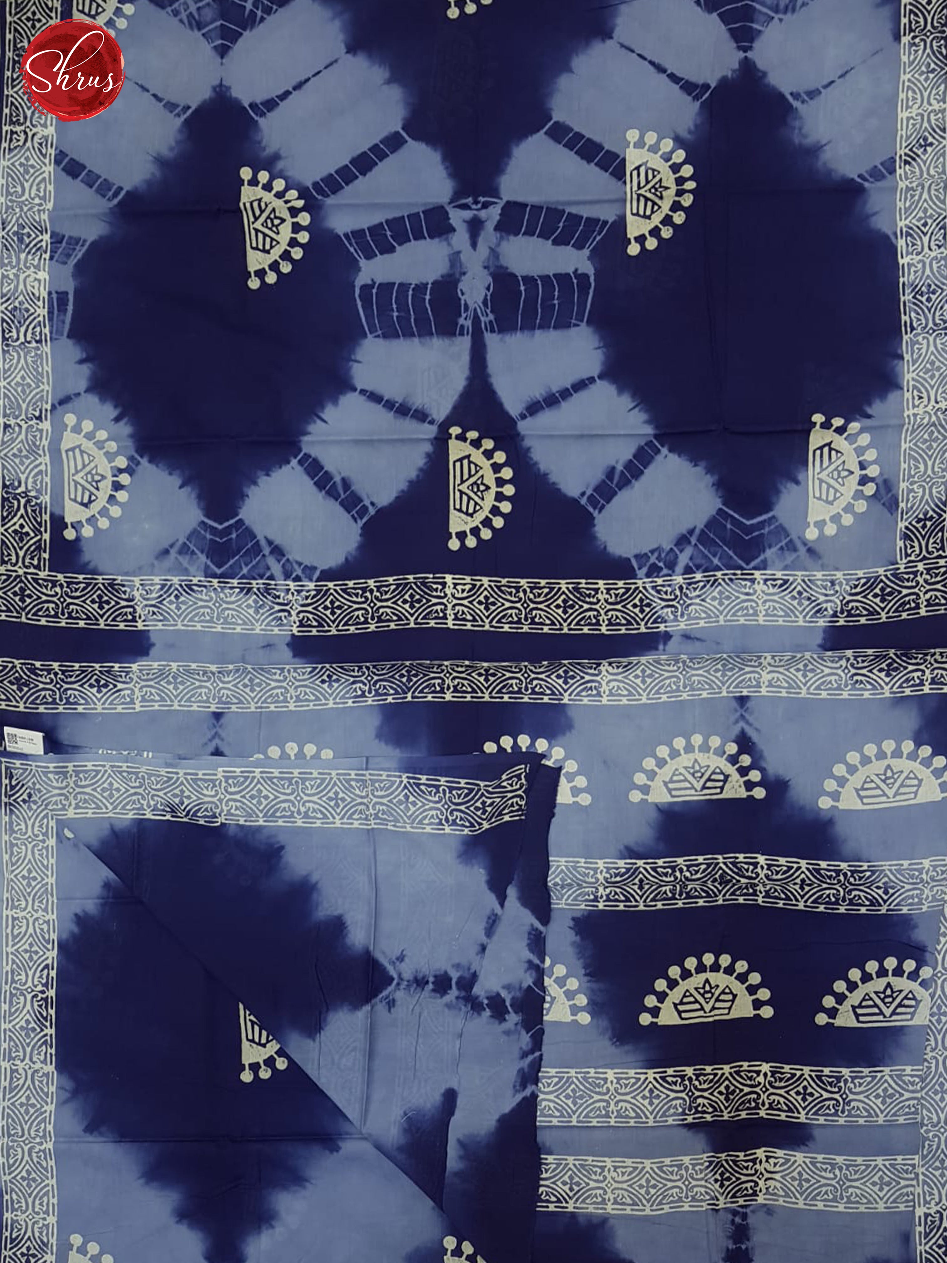 Blue - Jaipur cotton Saree - Shop on ShrusEternity.com