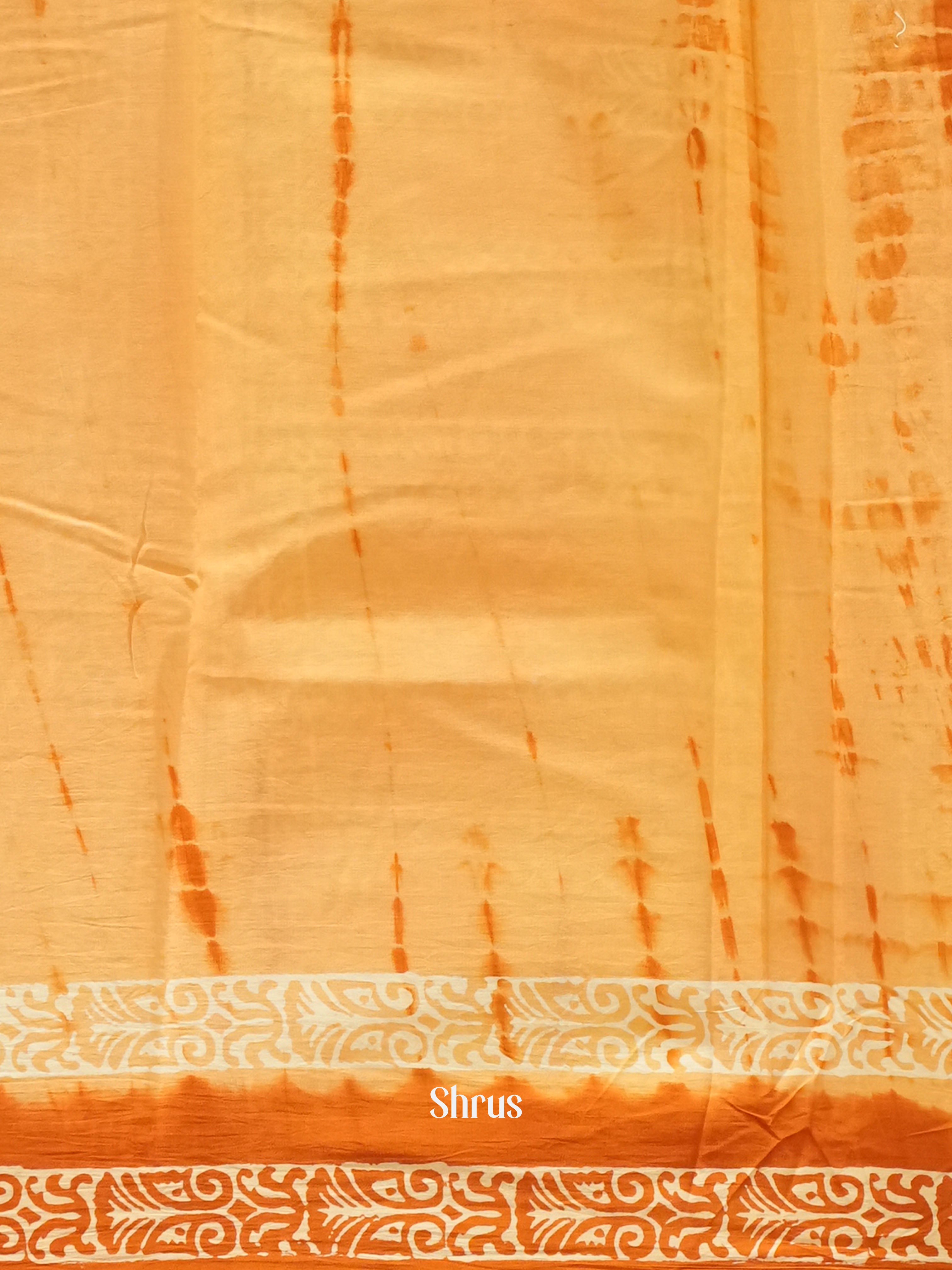 Beige & Brick - Jaipur cotton Saree - Shop on ShrusEternity.com