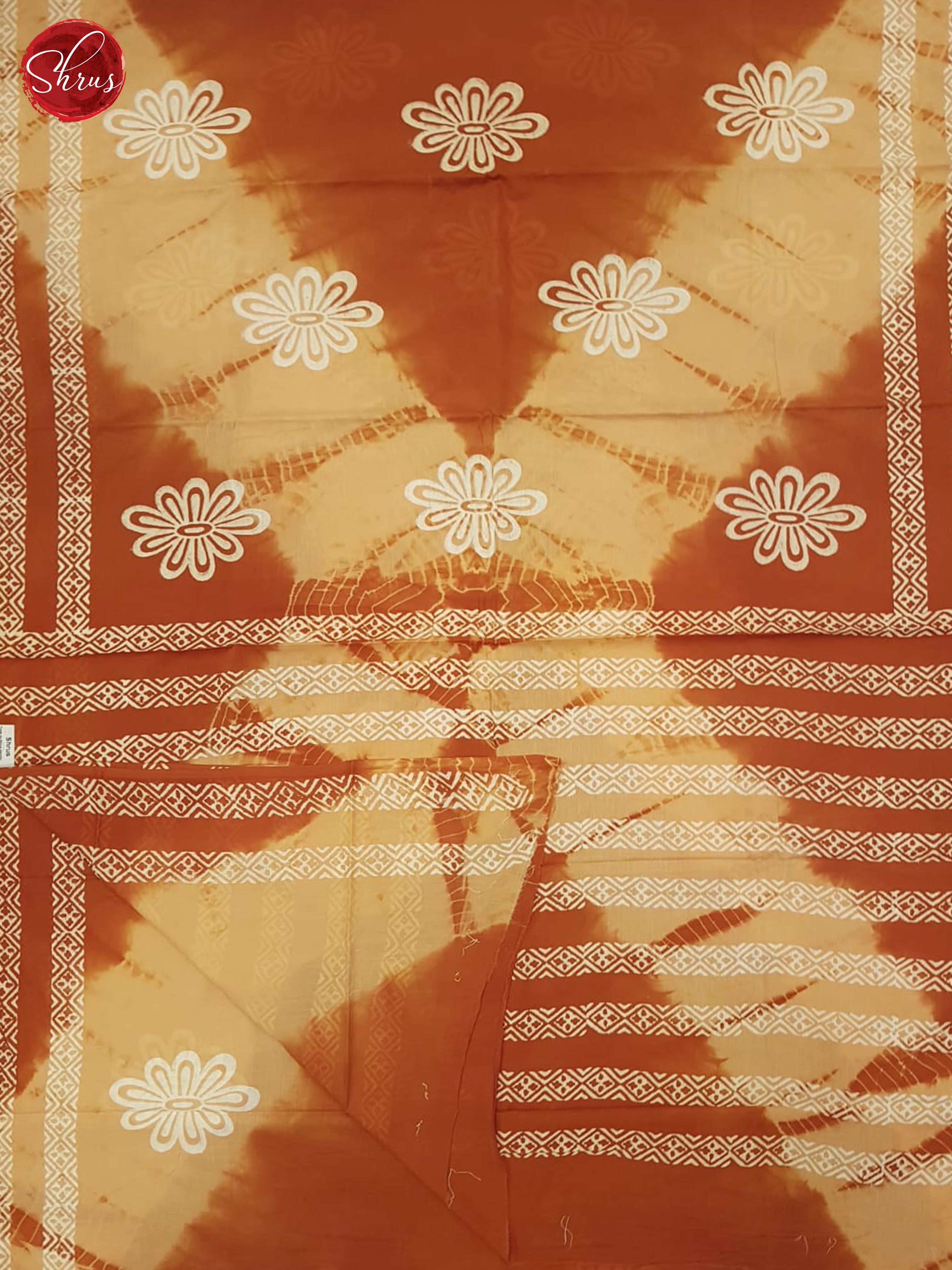 Beige & Brown - Jaipur cotton Saree - Shop on ShrusEternity.com