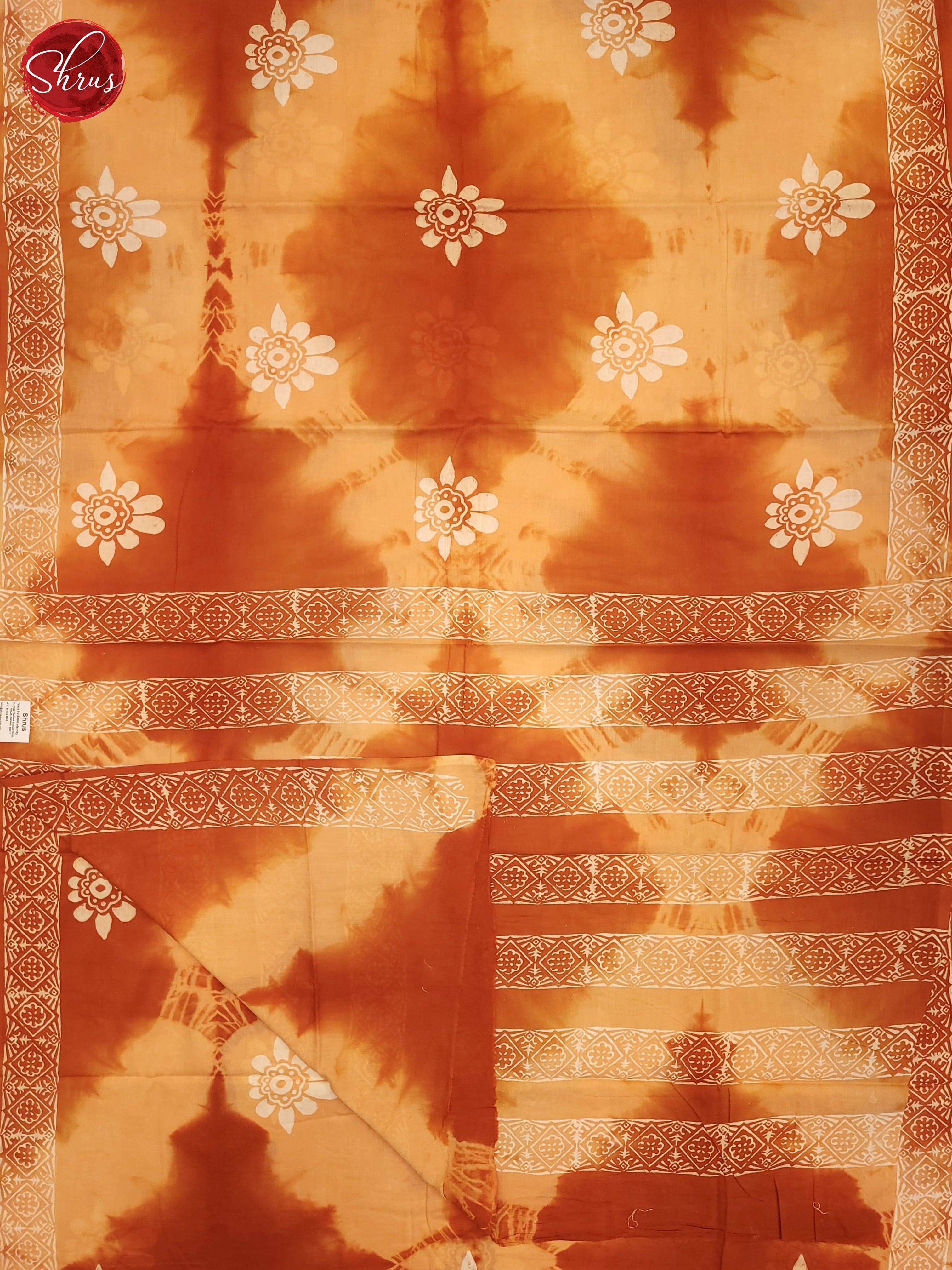 Beige & Brown - Jaipur cotton Saree - Shop on ShrusEternity.com