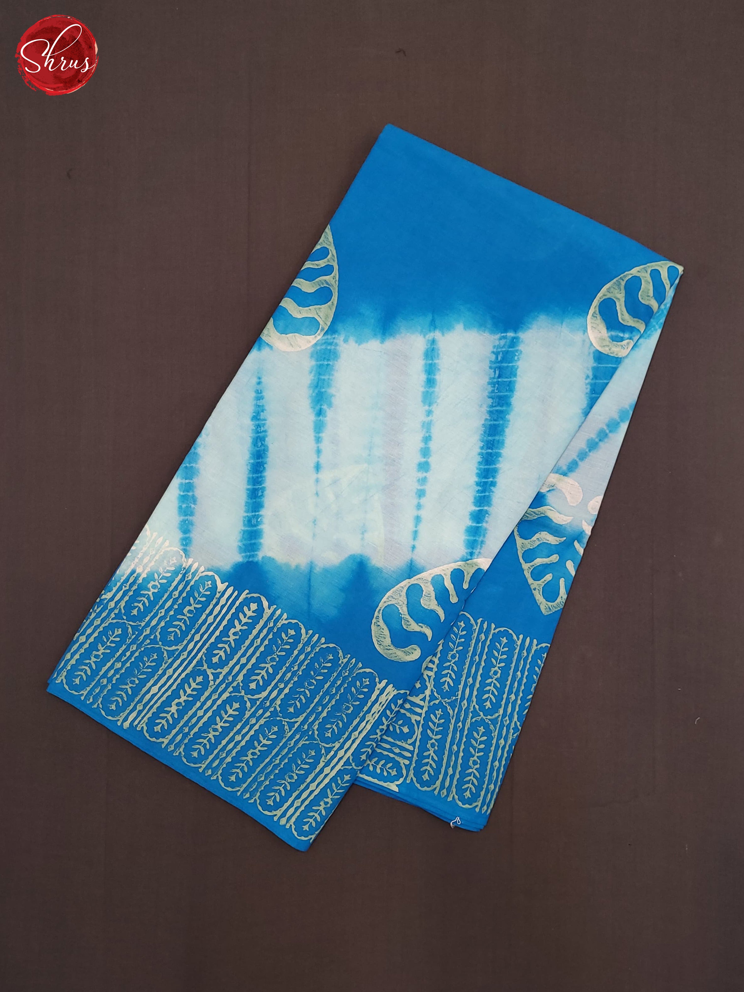 Blue & White- Jaipur cotton Saree - Shop on ShrusEternity.com