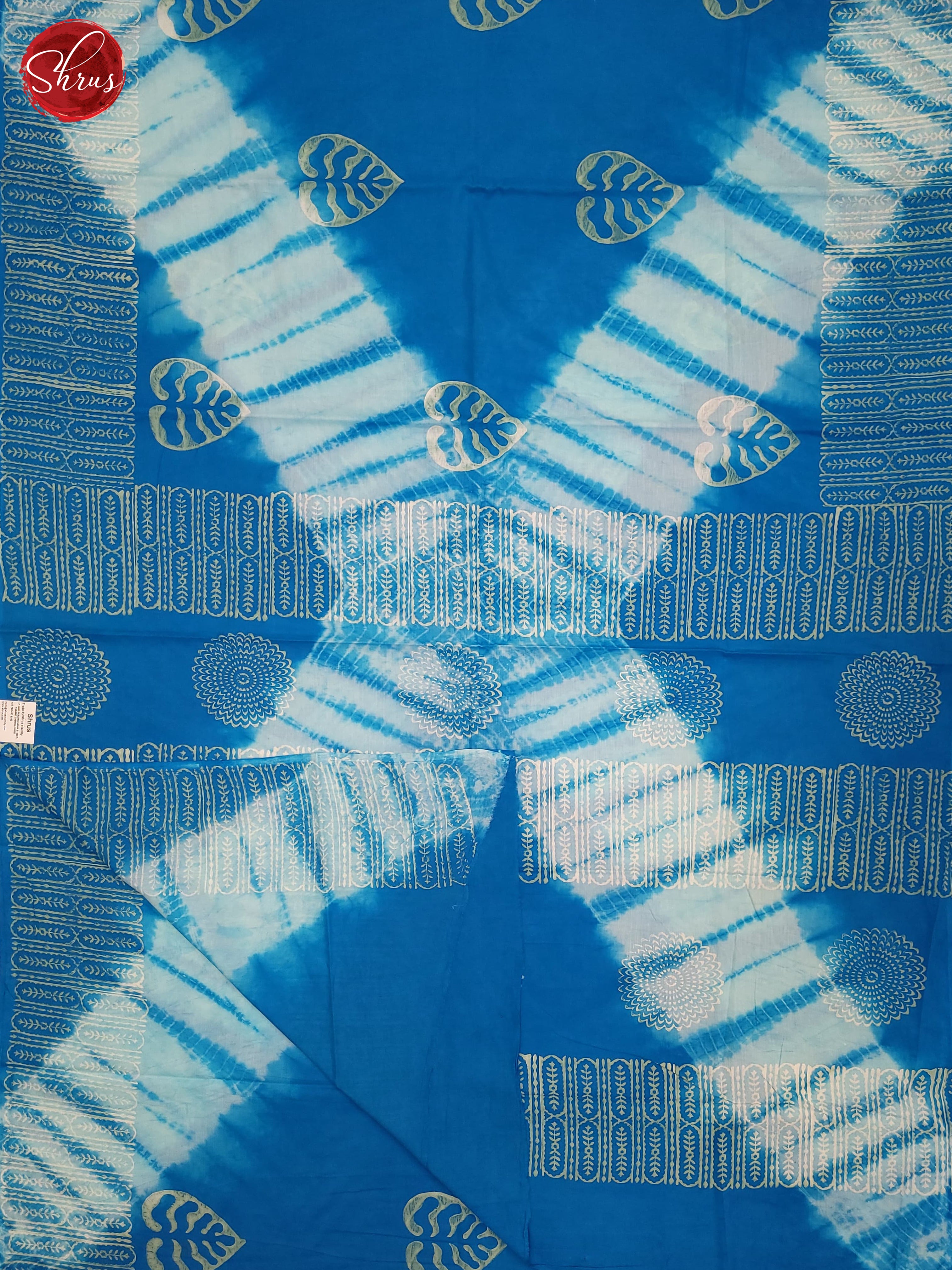 Blue & White- Jaipur cotton Saree - Shop on ShrusEternity.com