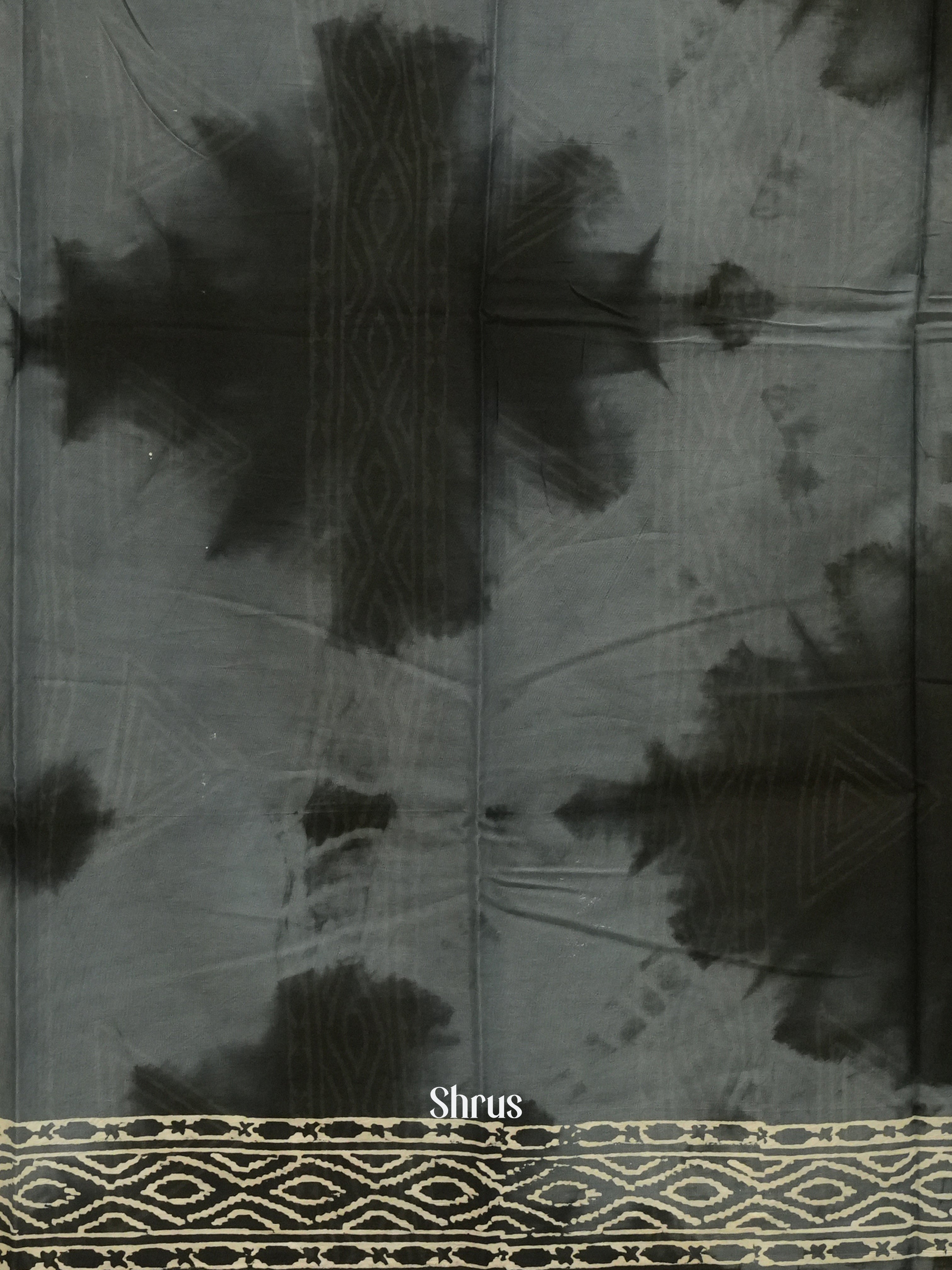 Black & Grey - Jaipur cotton Saree - Shop on ShrusEternity.com