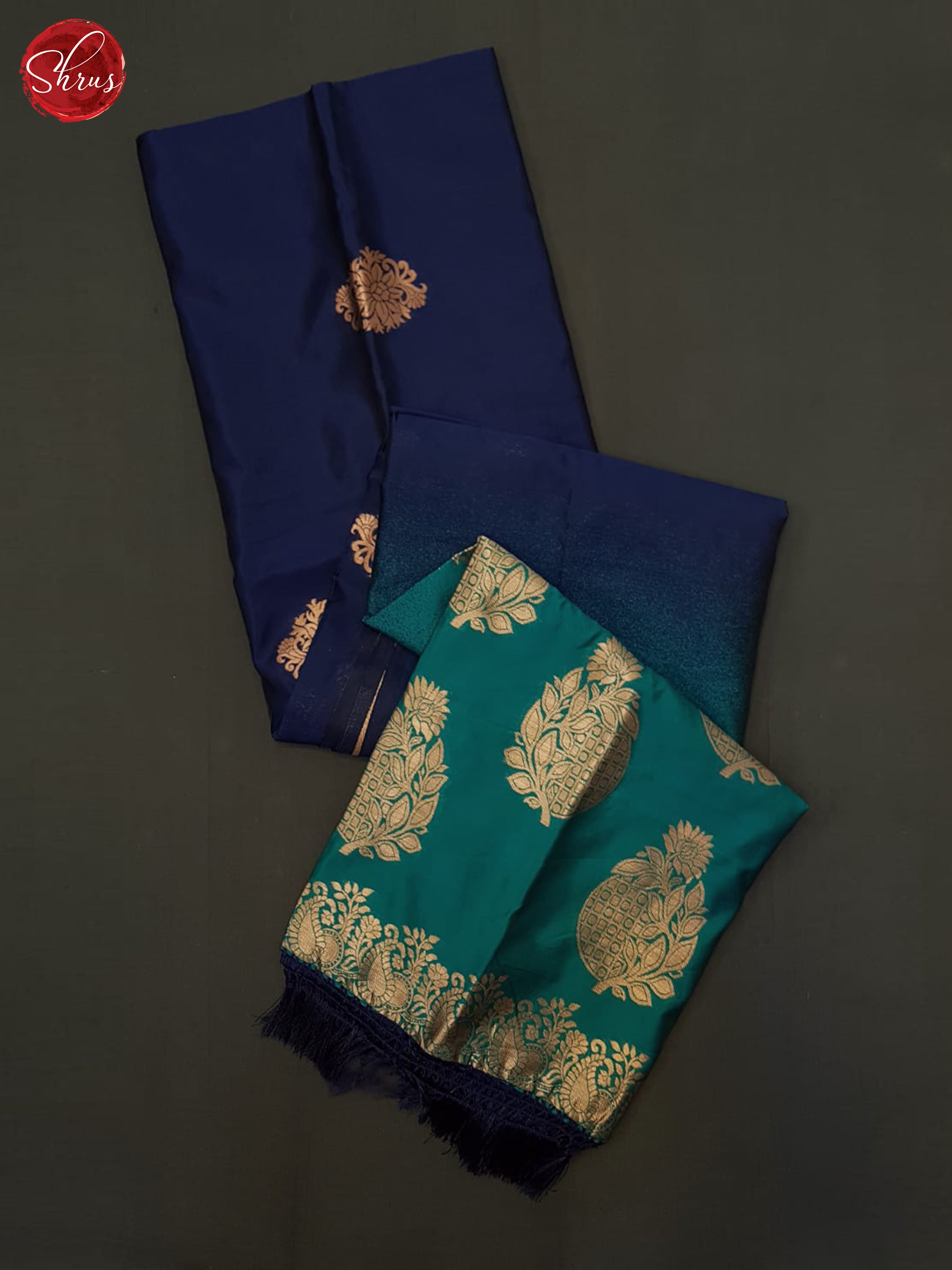 Blue & Green- Semi Softsilk Saree - Shop on ShrusEternity.com