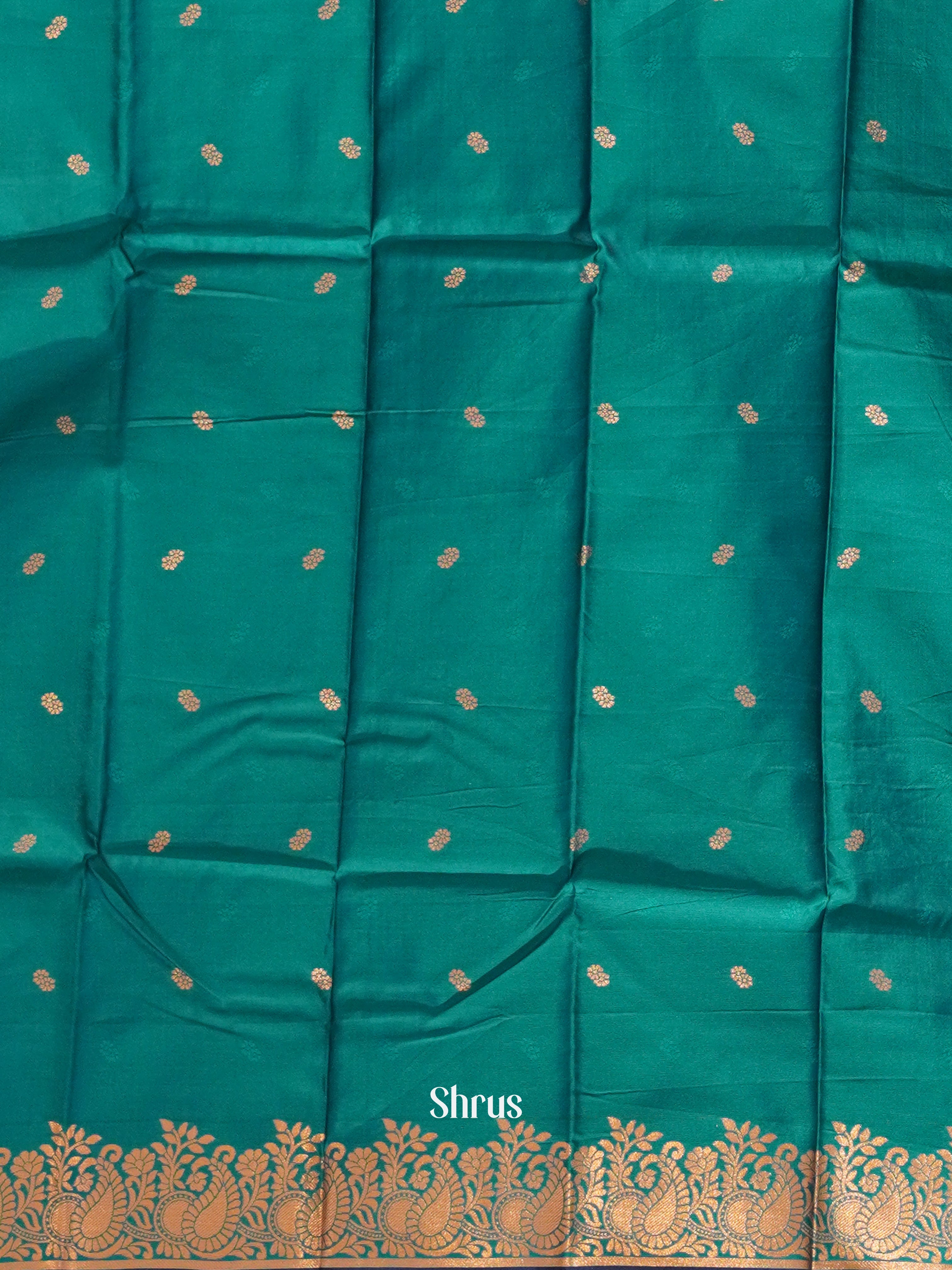 Blue & Green- Semi Softsilk Saree - Shop on ShrusEternity.com