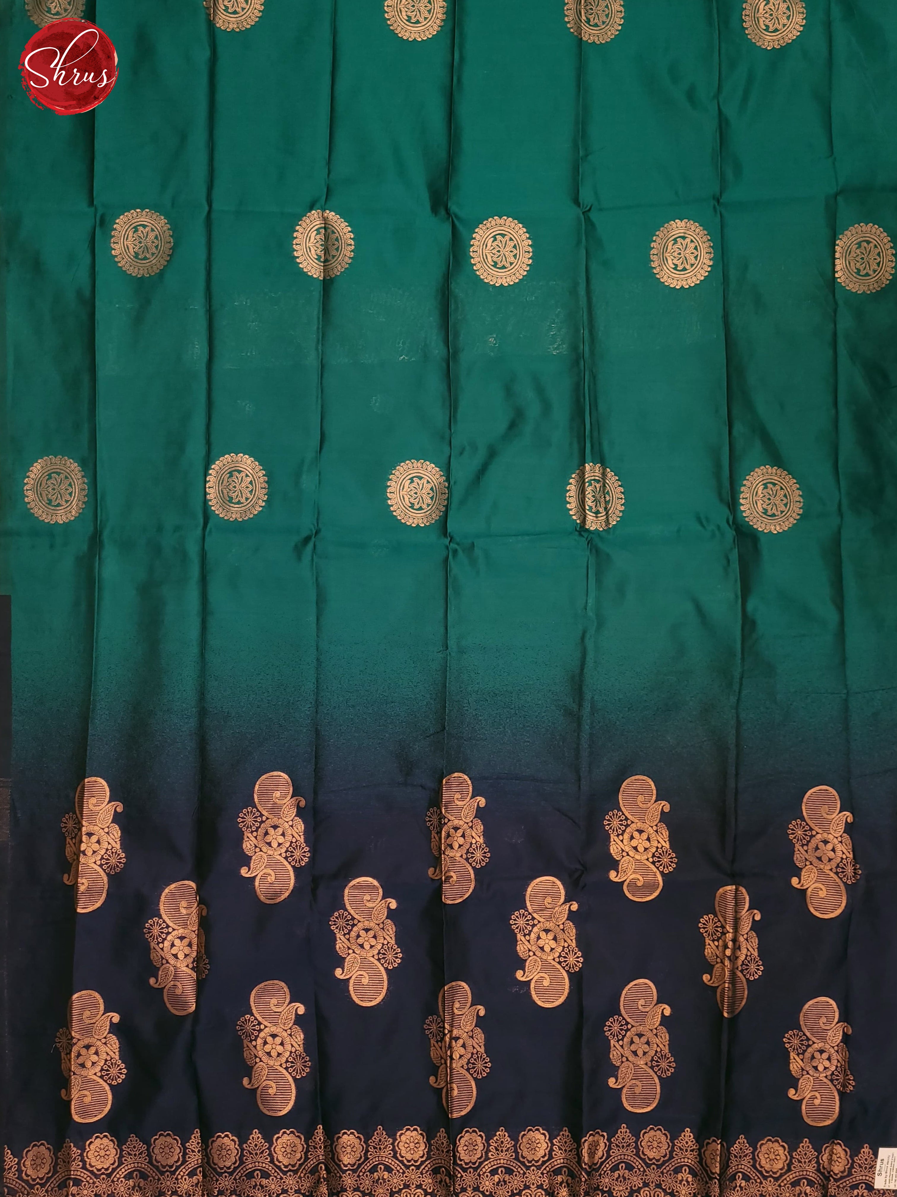 Green & Blue - Semi Softsilk Saree - Shop on ShrusEternity.com