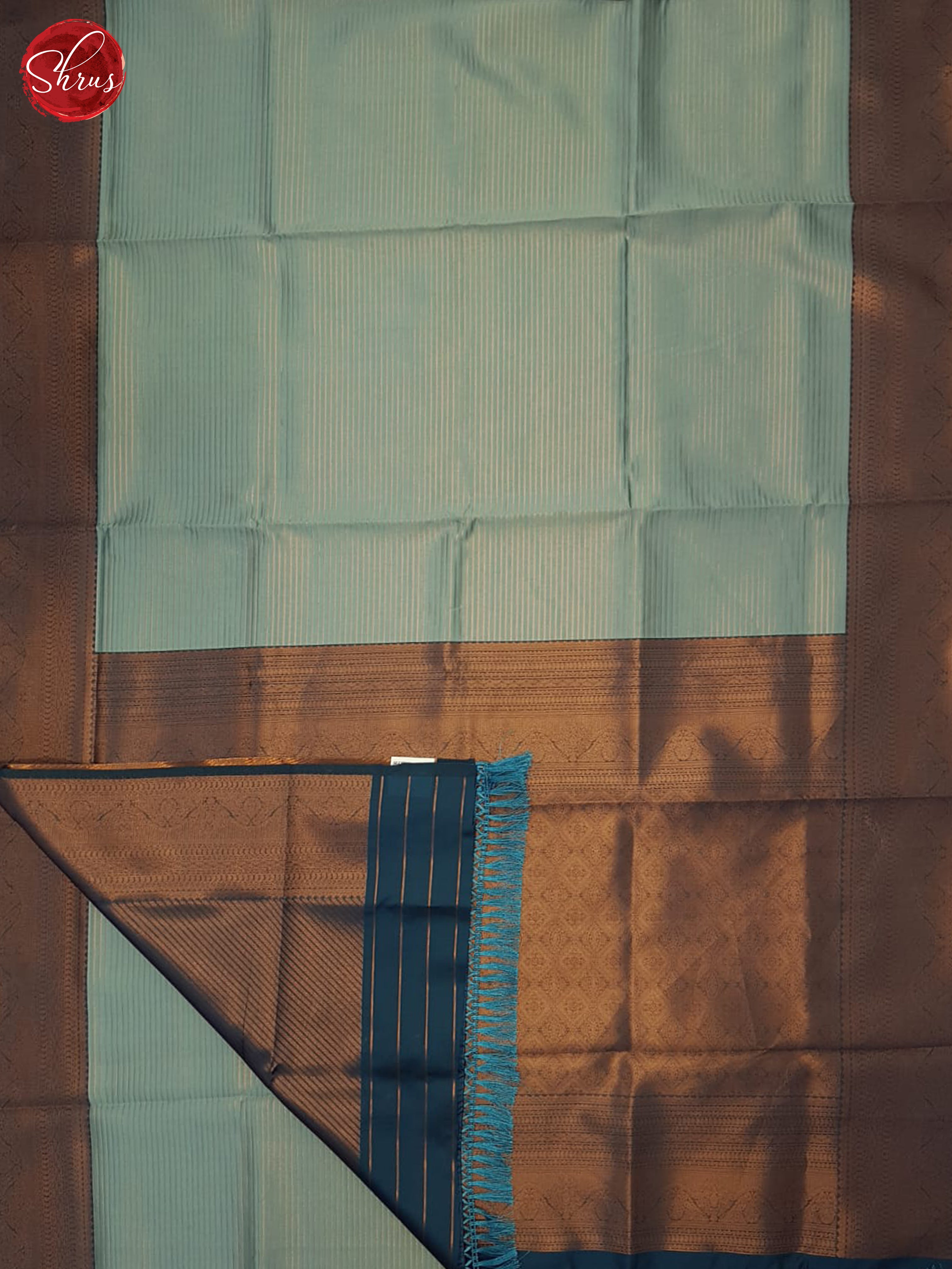 Blue & Navy Blue - Semi Kanchipuram Saree - Shop on ShrusEternity.com