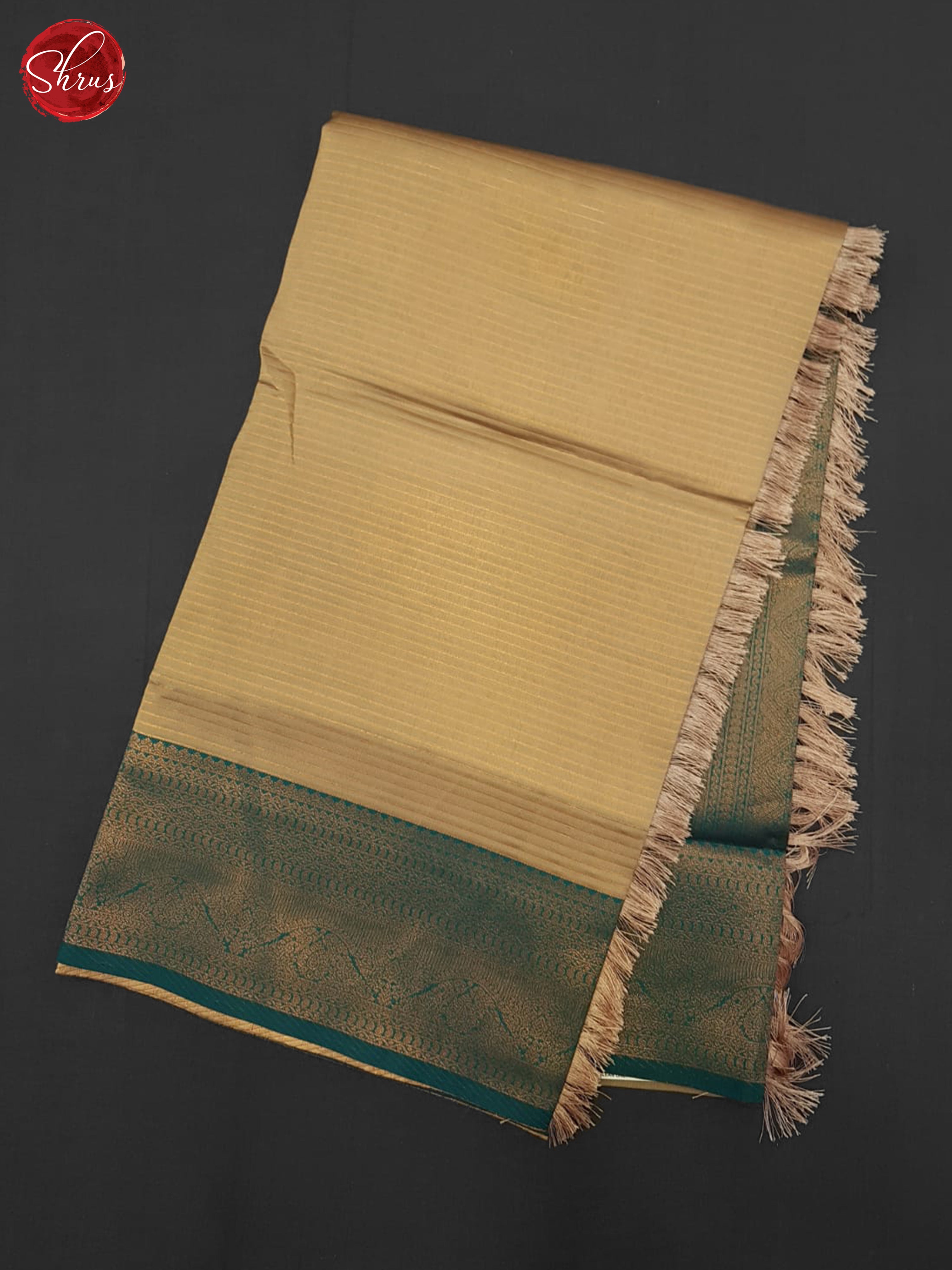 Beige & Green - Semi Kanchipuram Saree - Shop on ShrusEternity.com