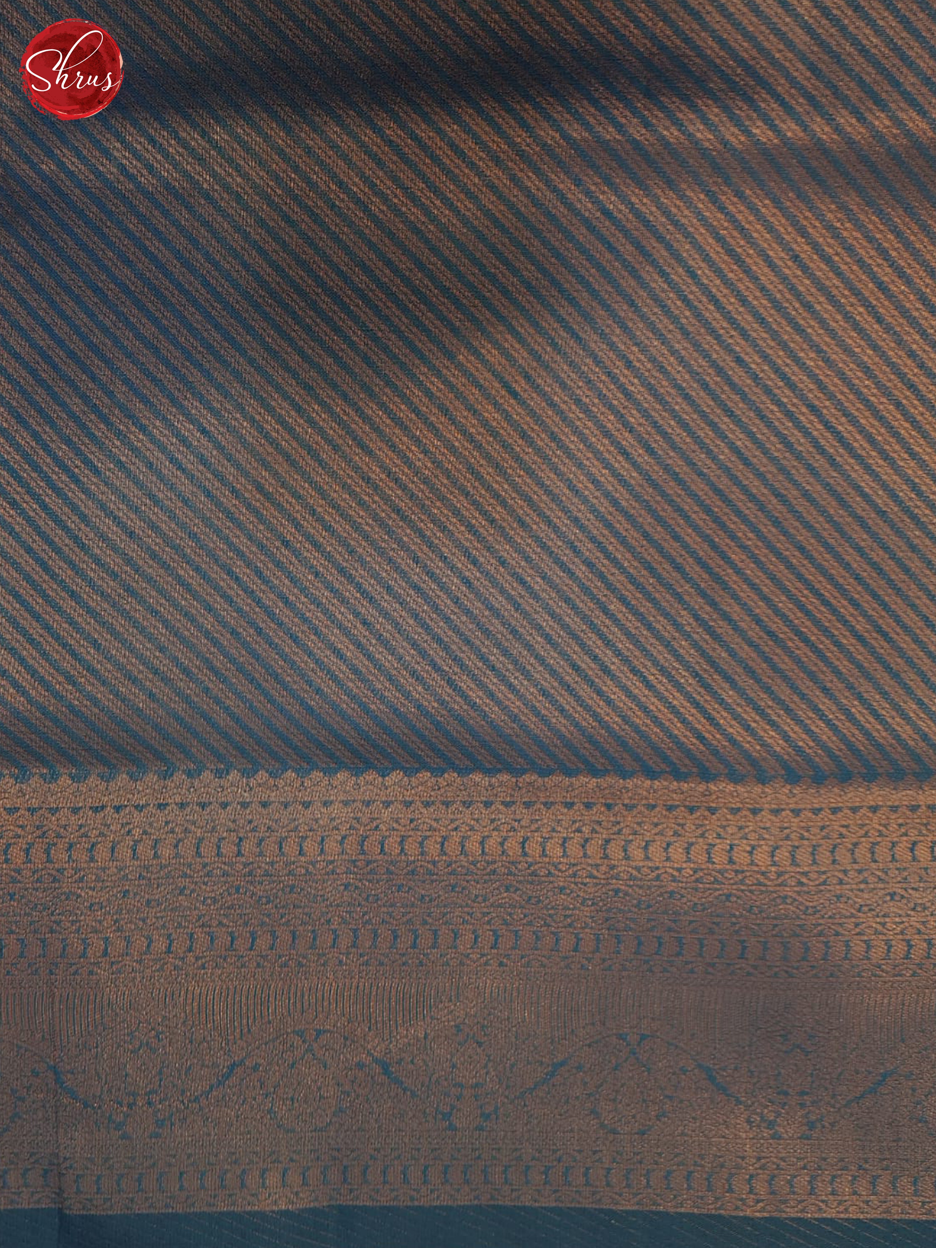 Beige & Blue - Semi Kanchipuram Saree - Shop on ShrusEternity.com