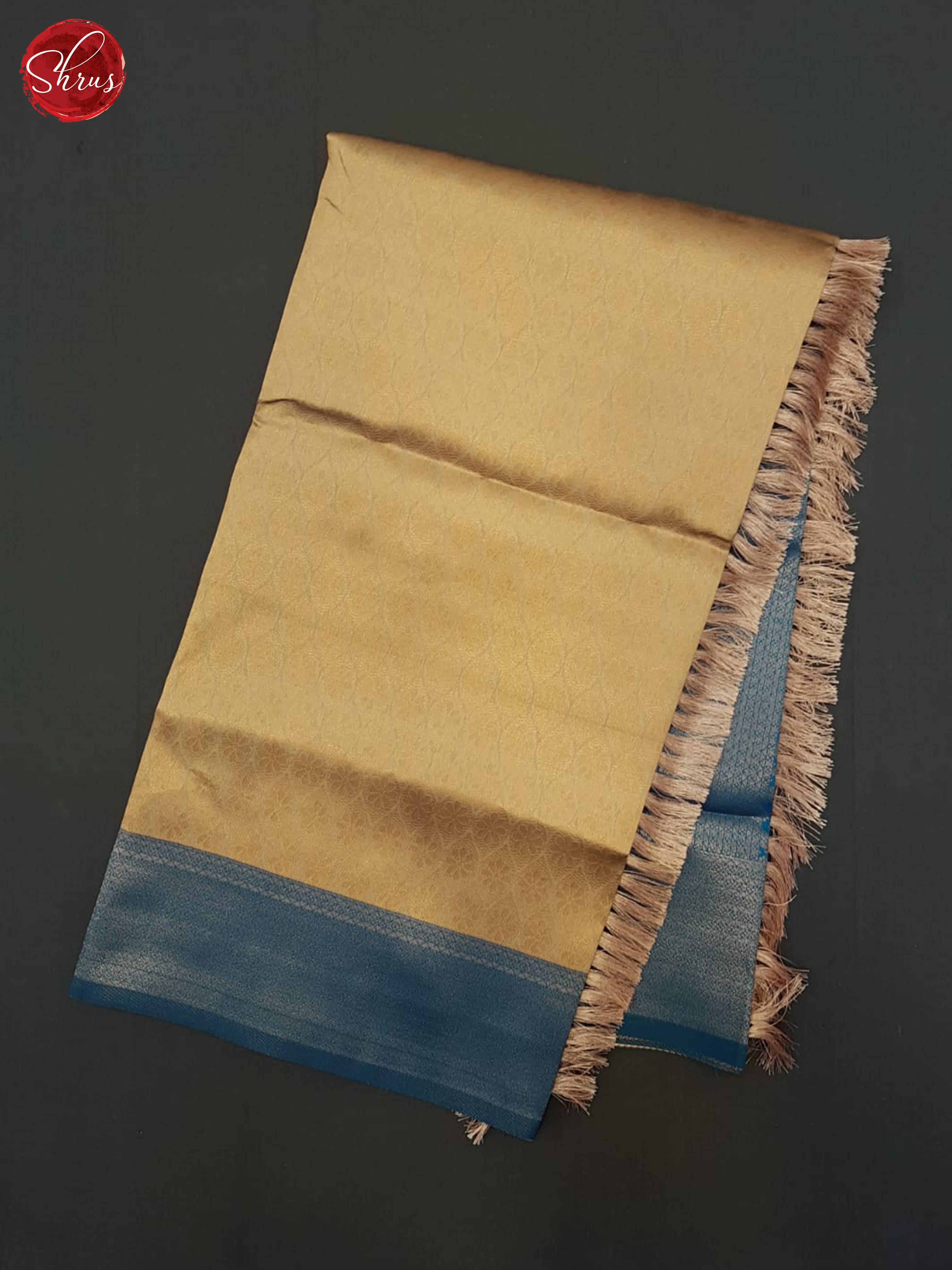 Beige & Blue - Semi Kanchipuram Saree - Shop on ShrusEternity.com