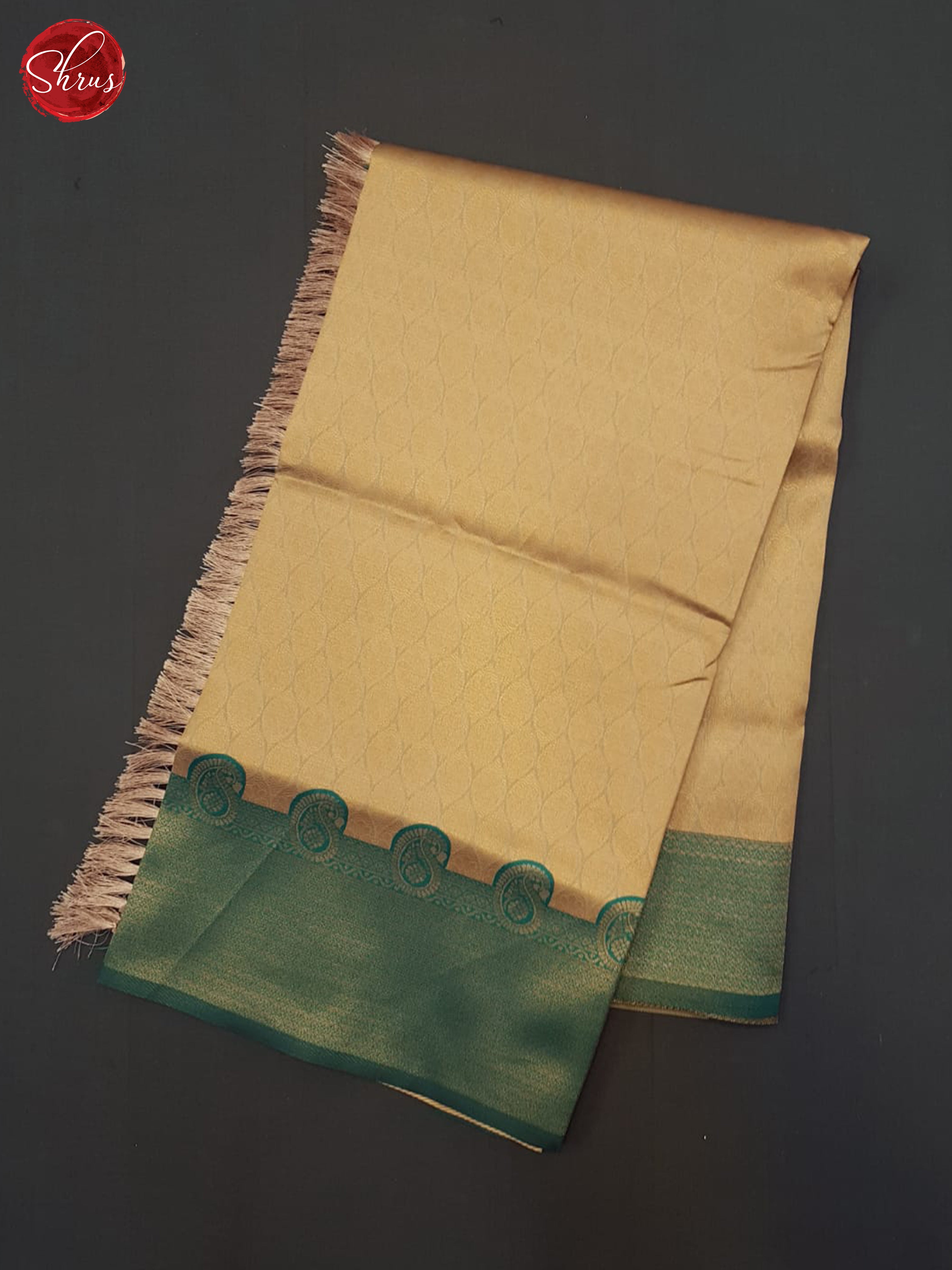 Sandal & Green - Semi Kanchipuram Saree - Shop on ShrusEternity.com