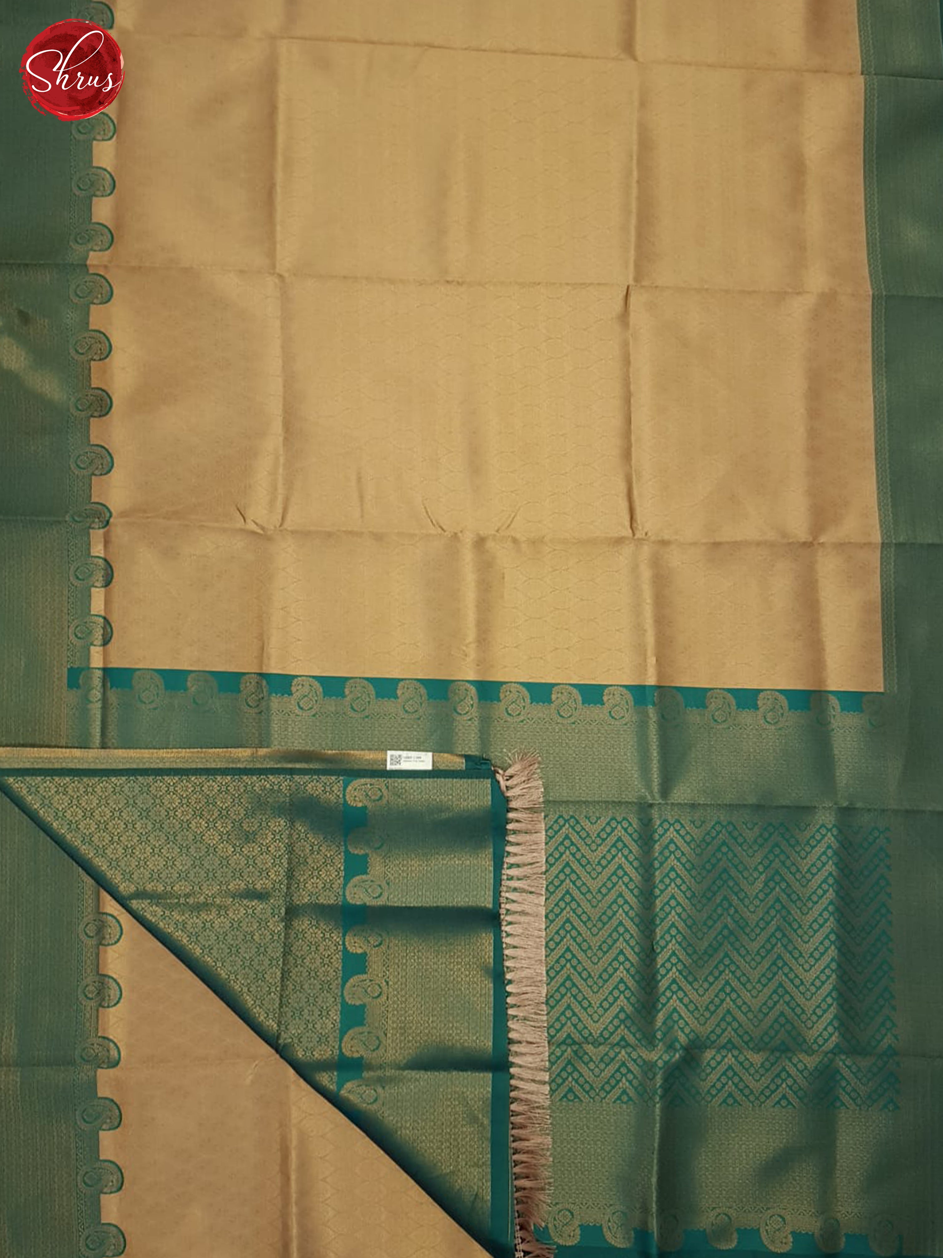 Sandal & Green - Semi Kanchipuram Saree - Shop on ShrusEternity.com