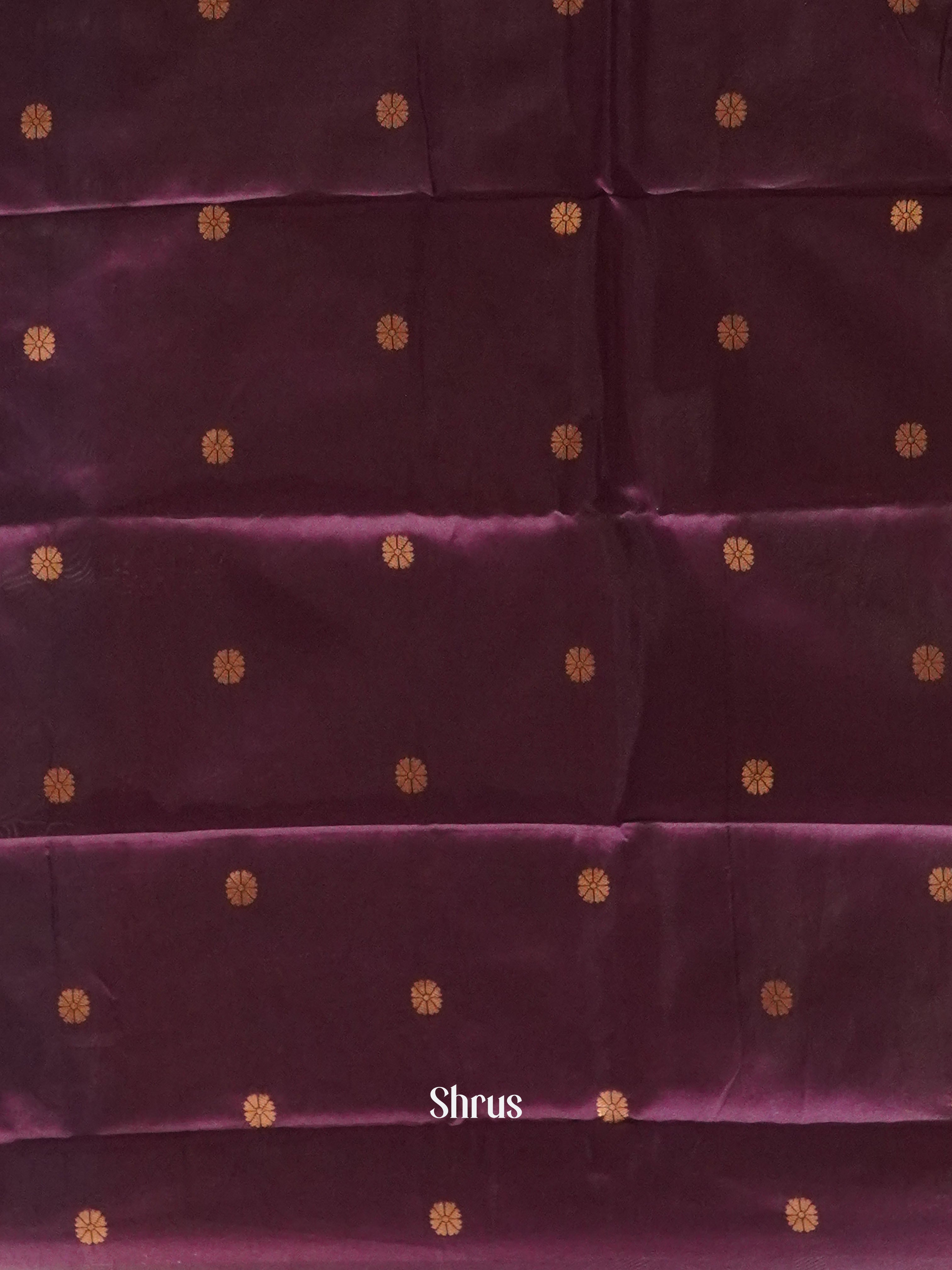 Blue & Wine - Semi Softsilk Saree - Shop on ShrusEternity.com