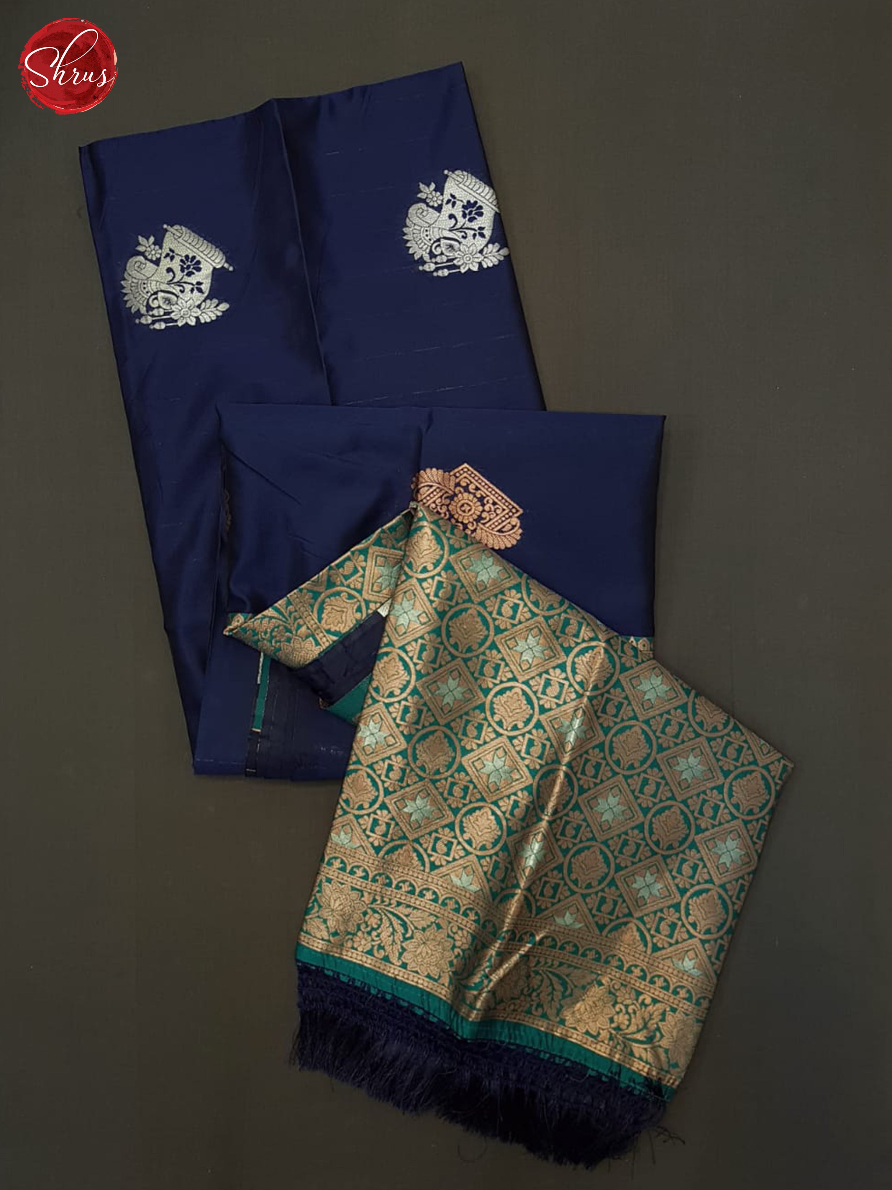 Blue and green - Semi Softsilk Saree - Shop on ShrusEternity.com