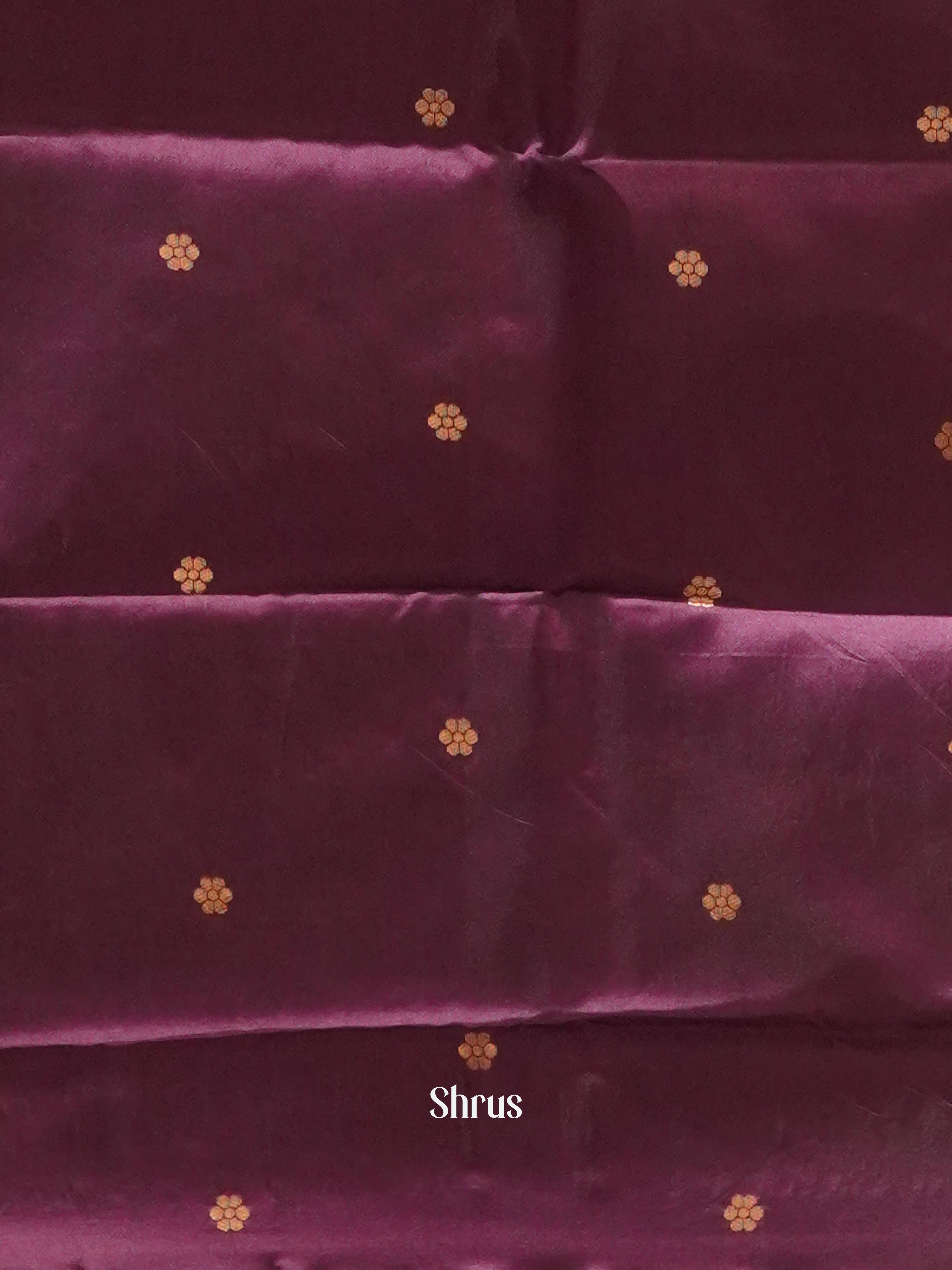 Blue & Maroon - Semi Softsilk Saree - Shop on ShrusEternity.com