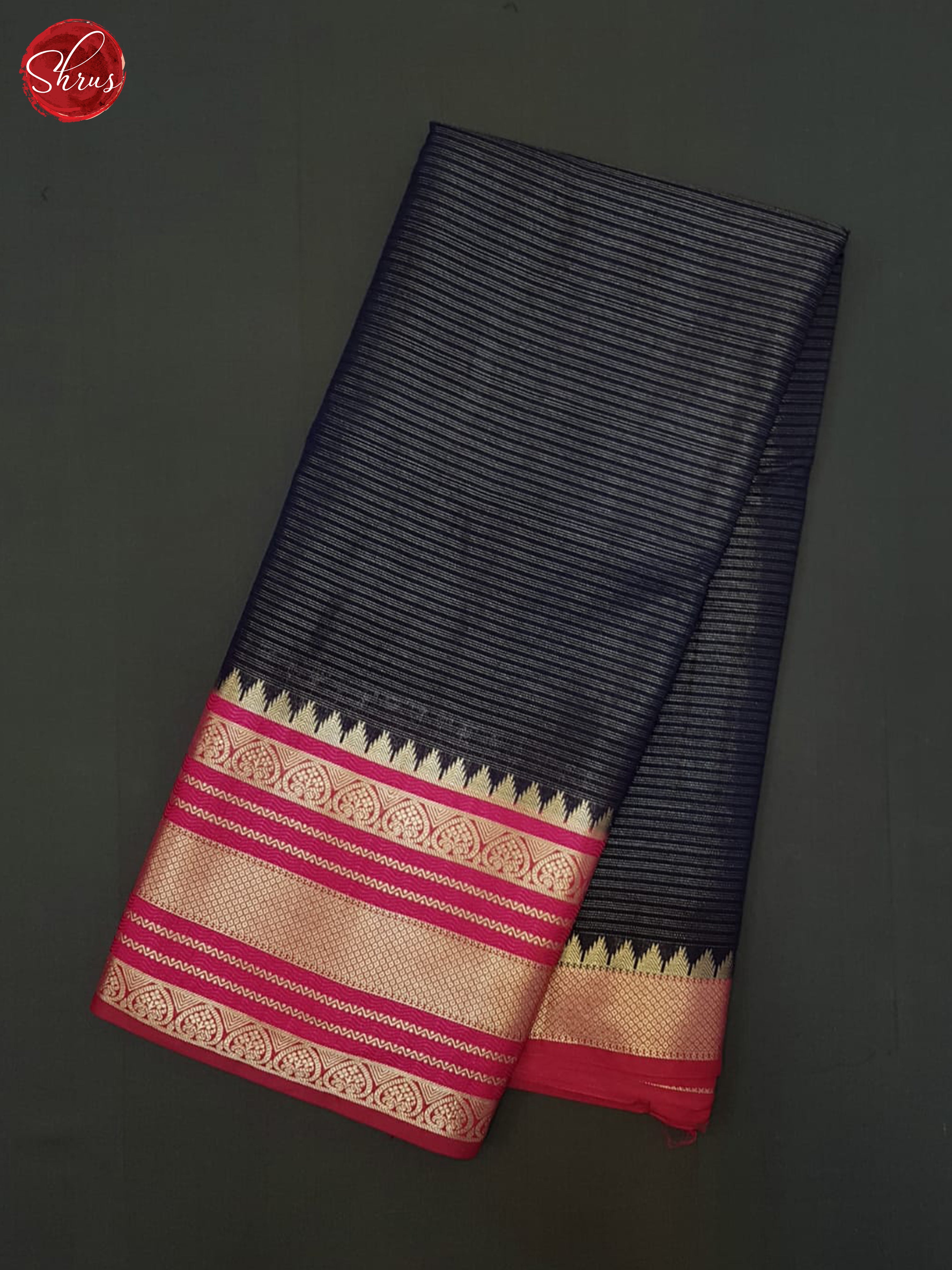 Blue & Pink - Semi Dupion Saree - Shop on ShrusEternity.com