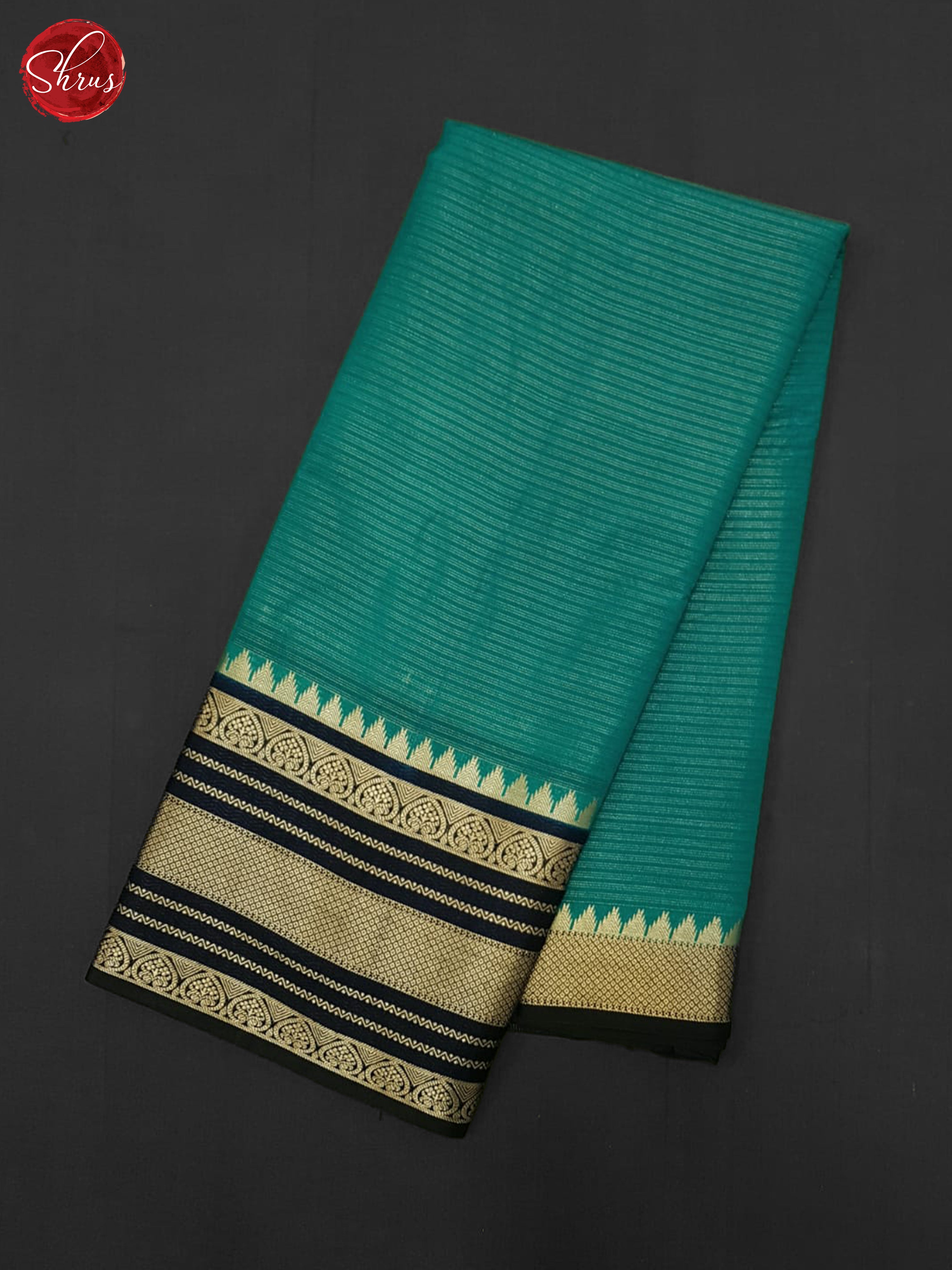 Green & Blue - Semi Dupion Saree - Shop on ShrusEternity.com