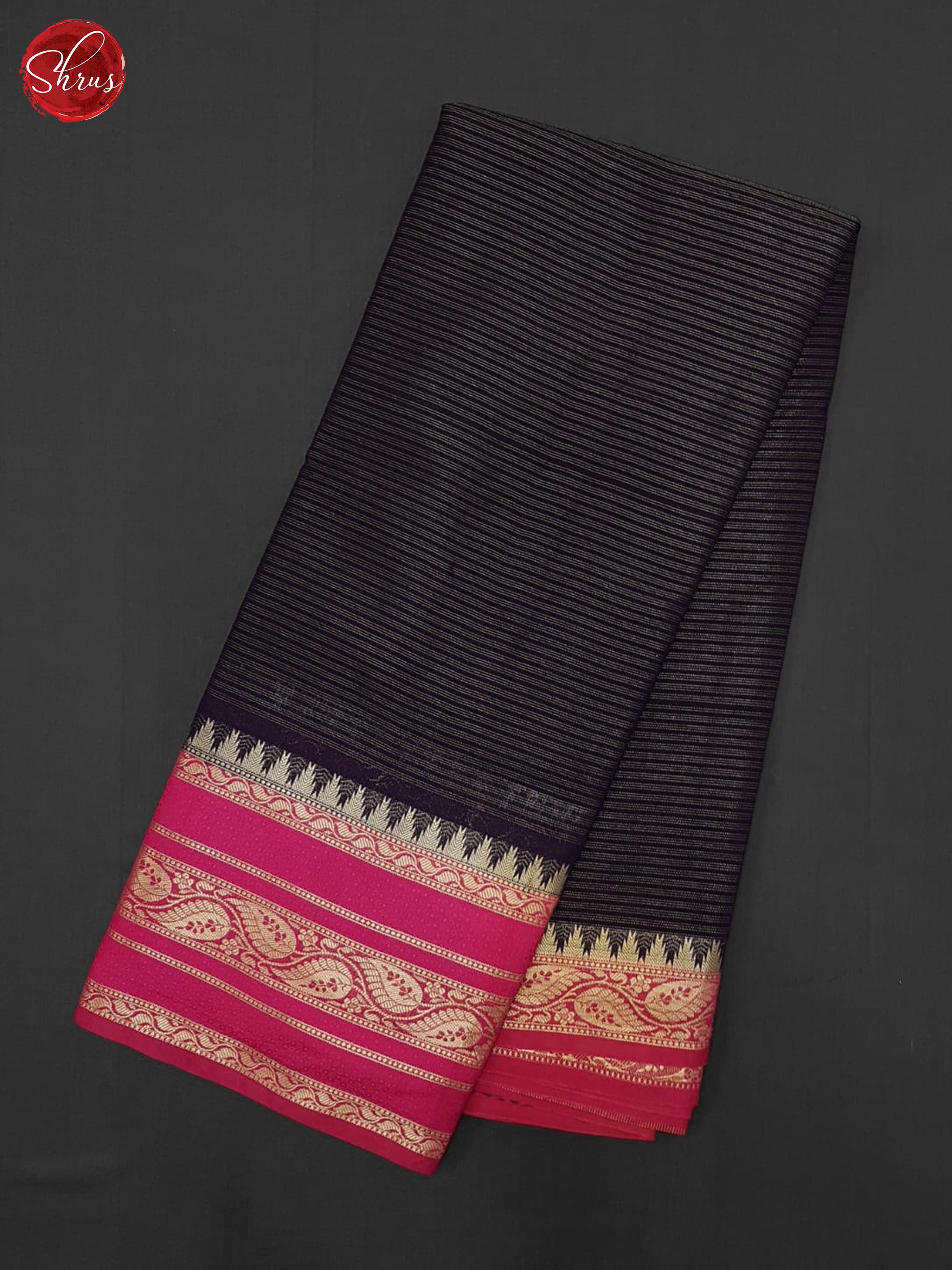 Blue & Pink - Semi Dupion Saree - Shop on ShrusEternity.com