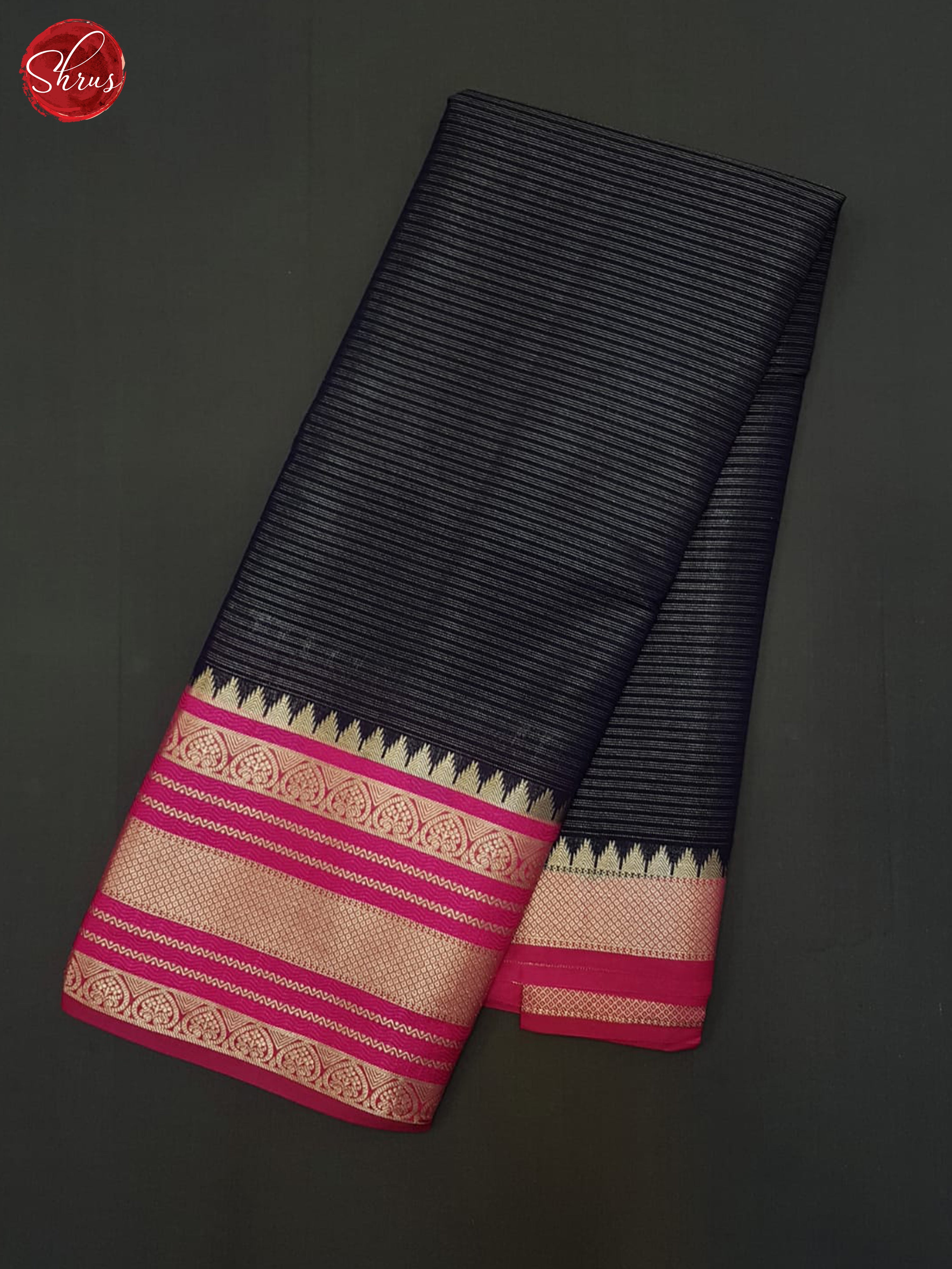 Blue & Pink- Semi Dupion Saree - Shop on ShrusEternity.com