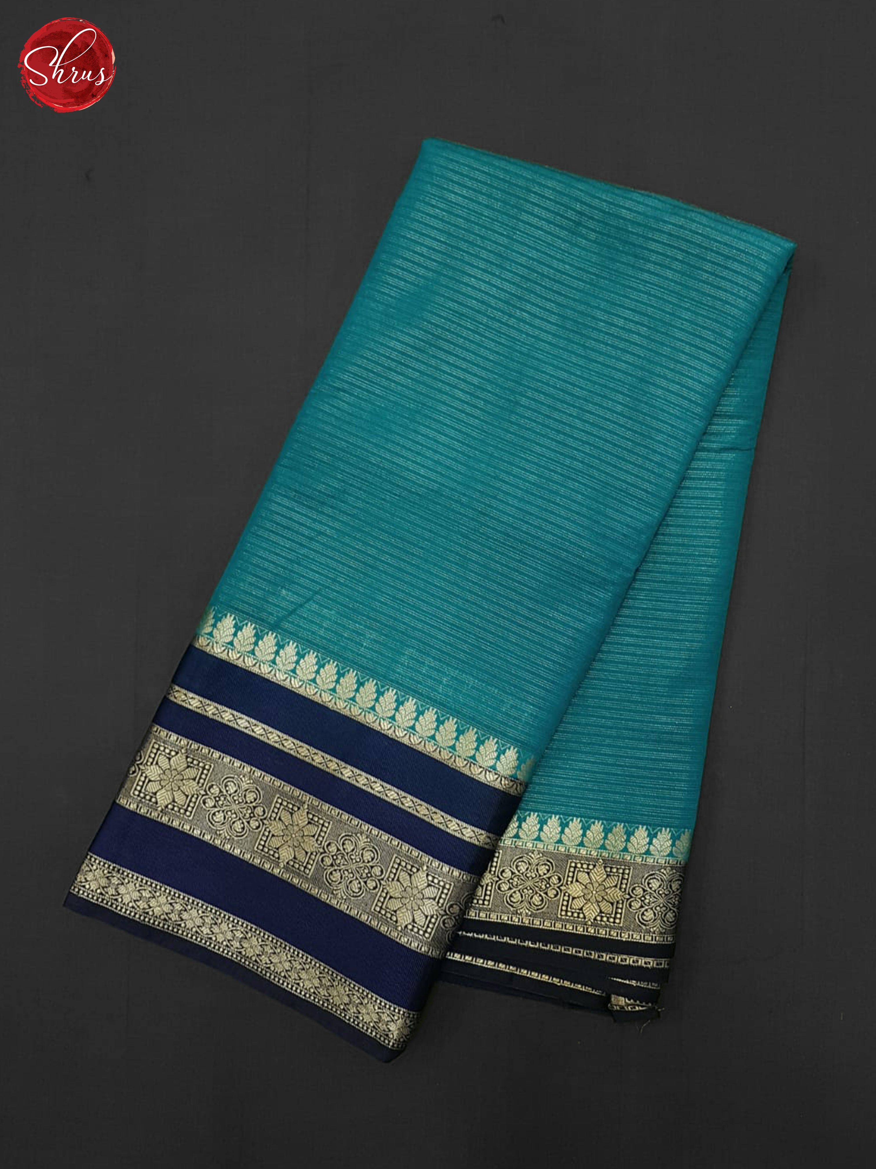 Teal & Blue - Semi Dupion Saree - Shop on ShrusEternity.com